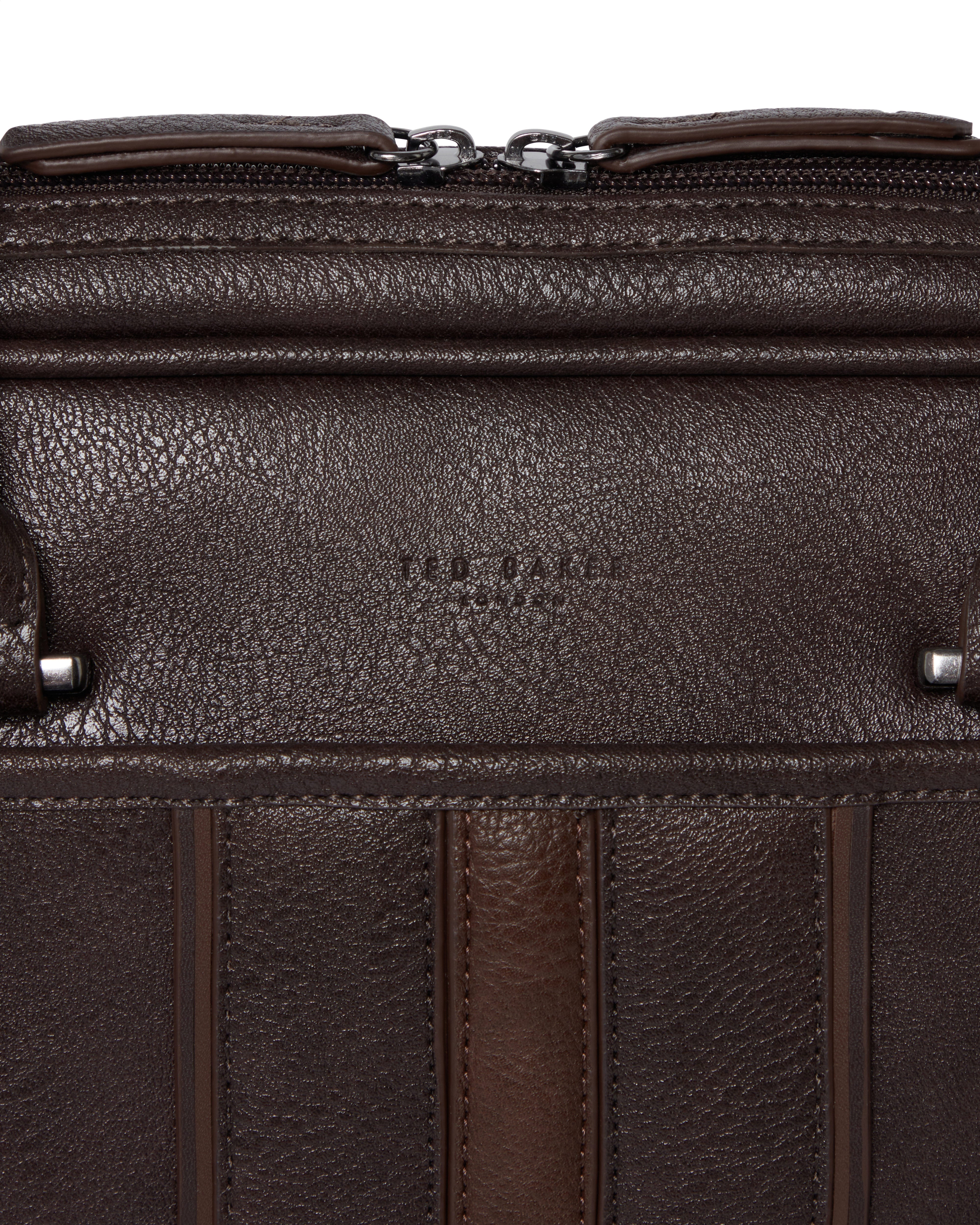 Kenriik Stripe Pu Document Bag Brn-Choc