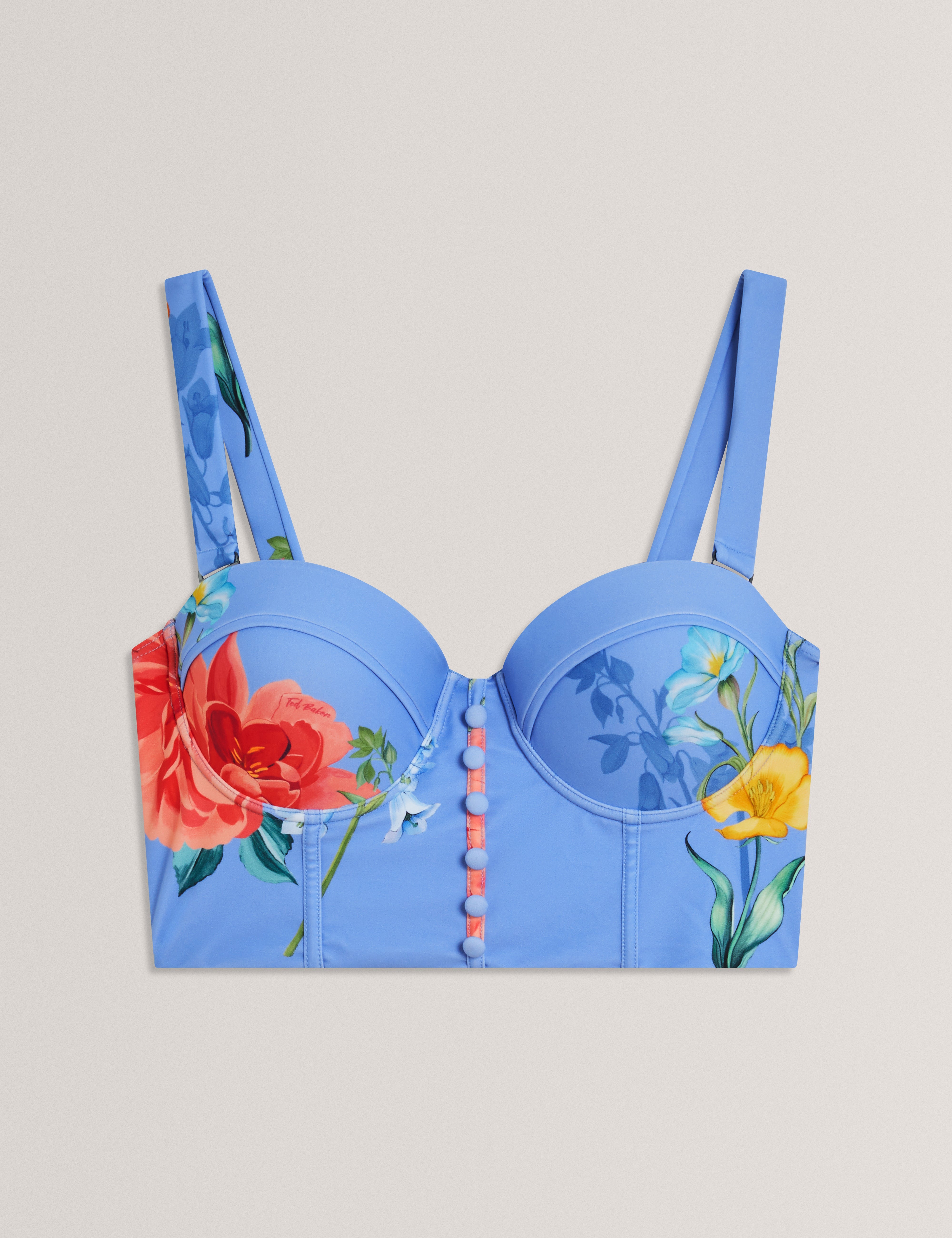 Loriiaa Floral Printed Underwired Bikini Brt-Blue