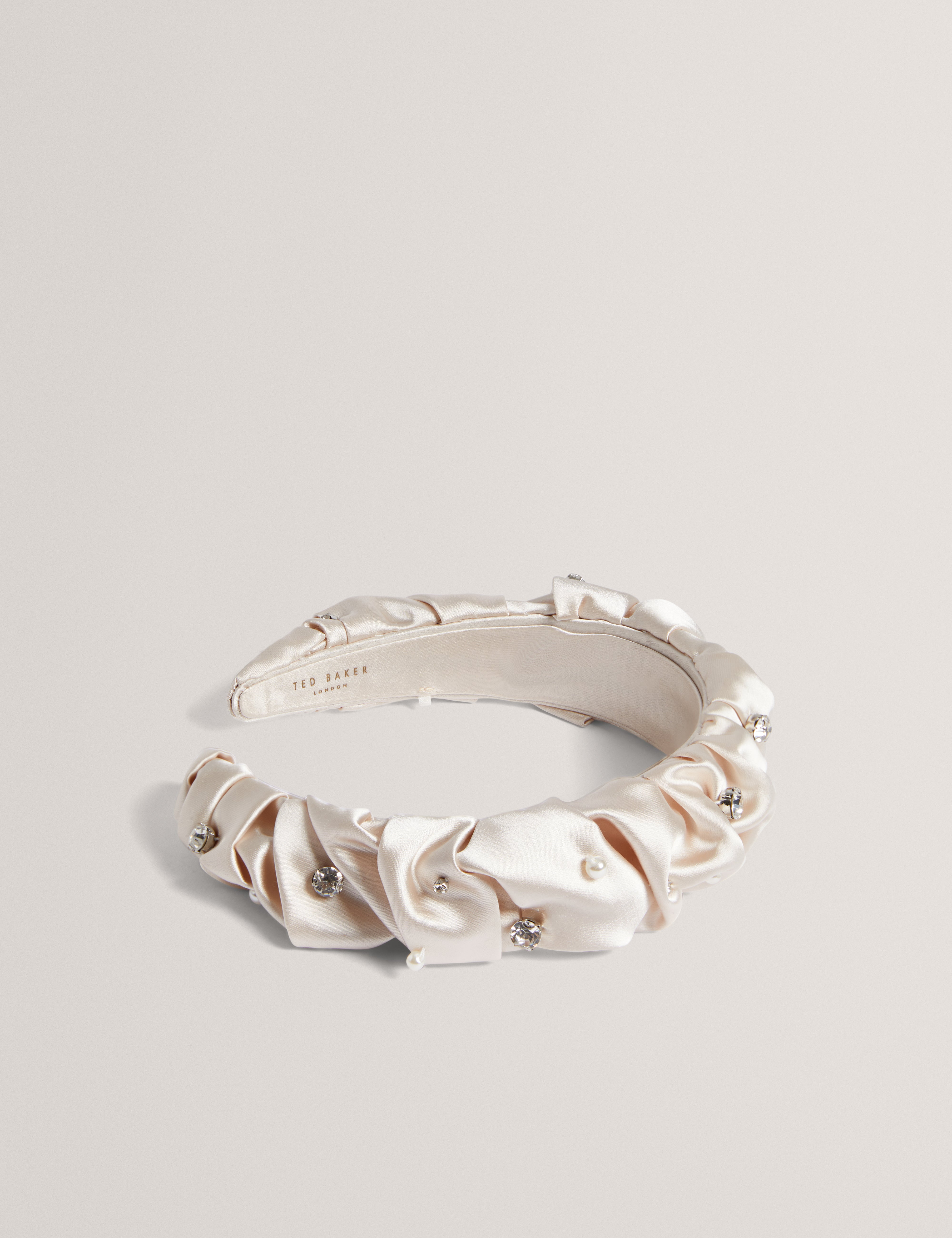 Mellsi Rhinestone Detail Headband Cream