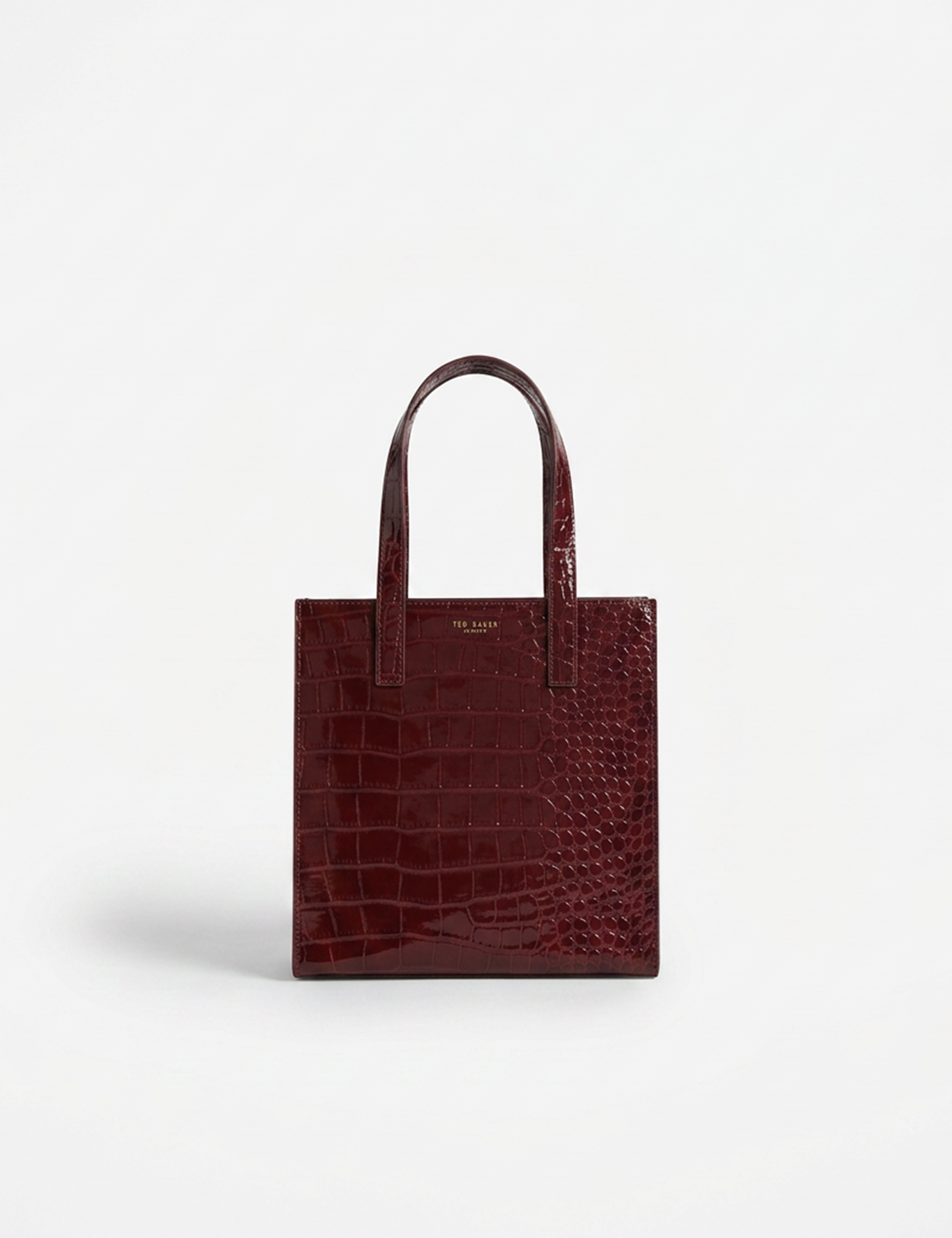 Wenonaa Croc Effect Small Icon Bag Oxblood