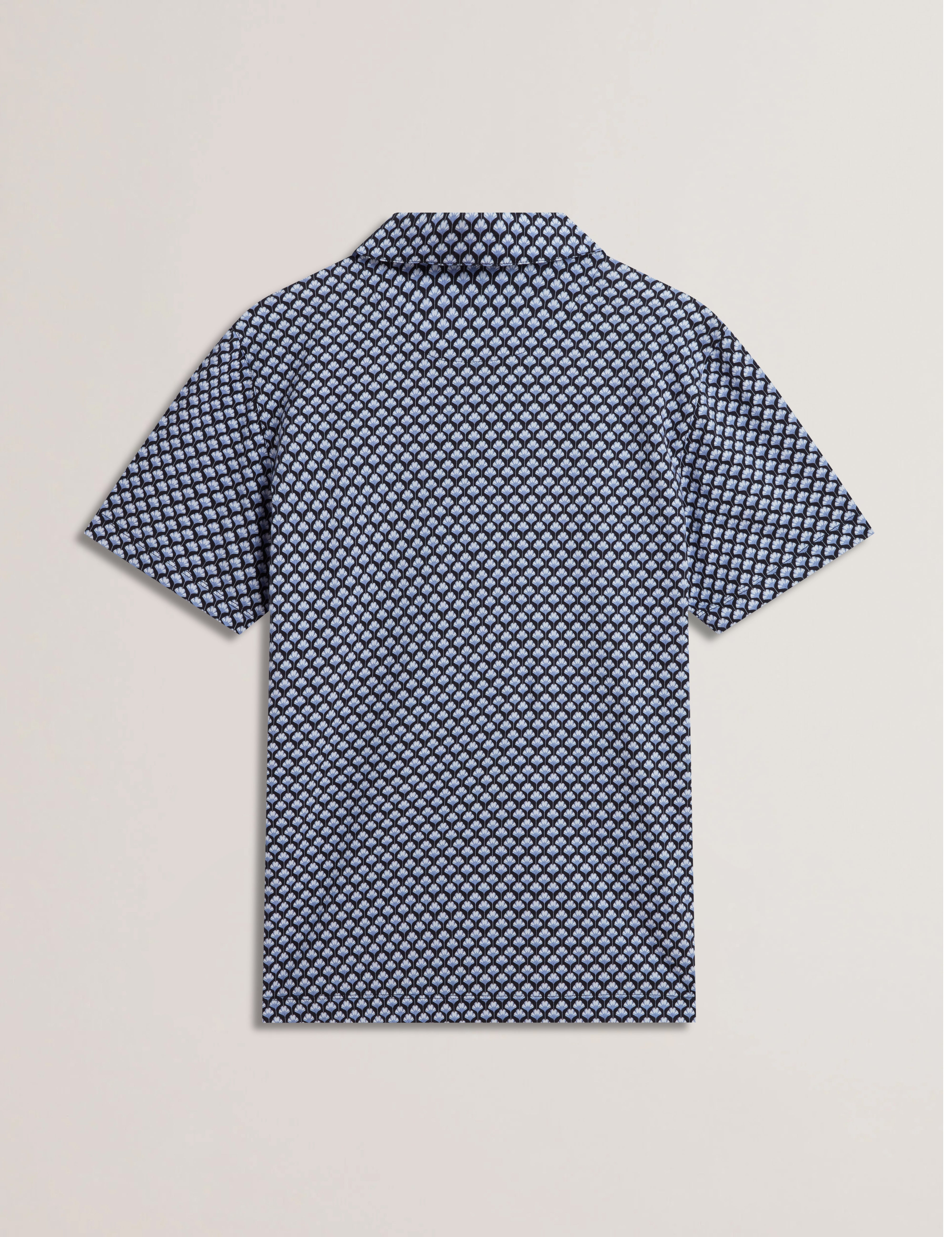 Ounslo Ss Regular Fit Printed Zip Polo Blue