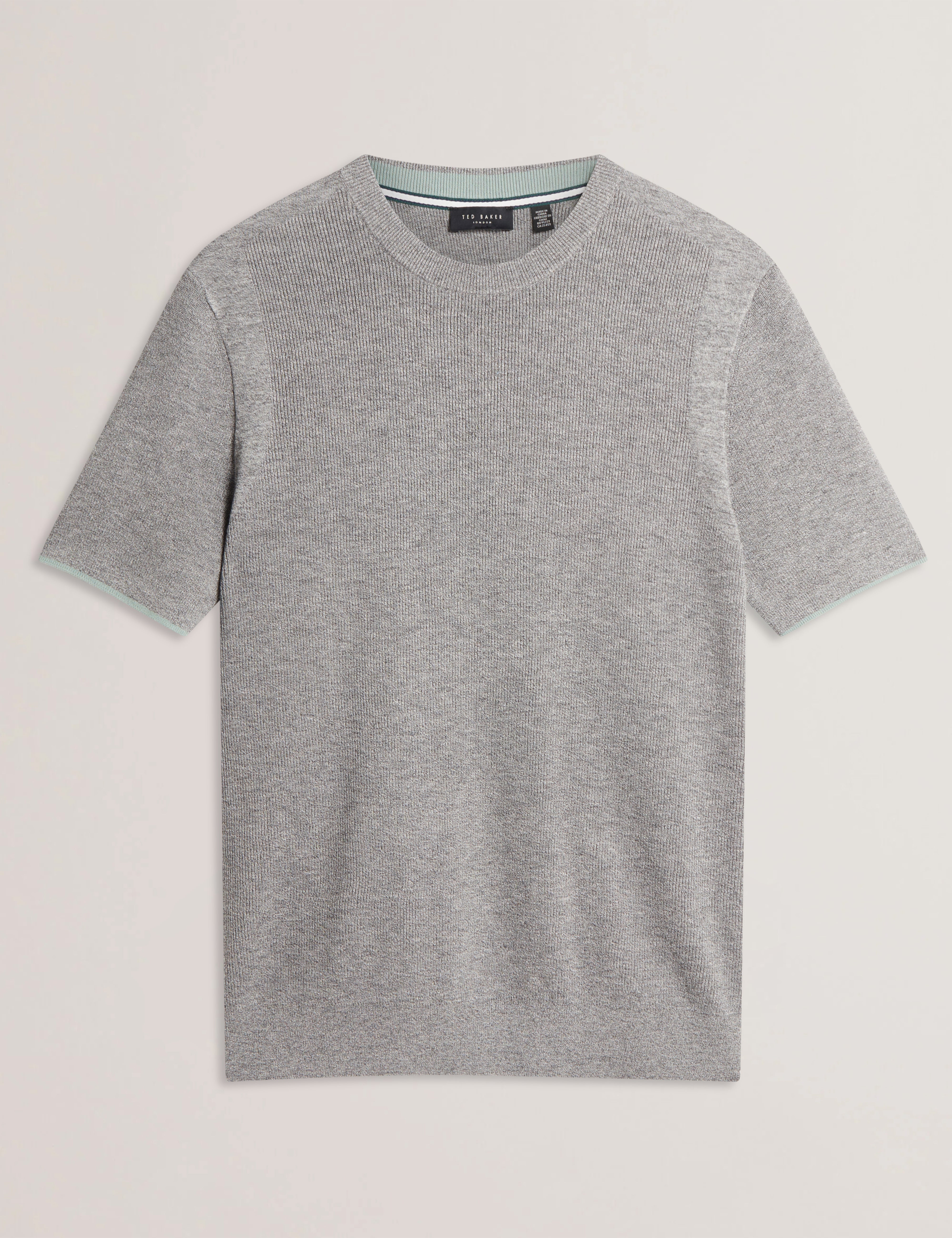 Voisin Ss Mixed Ribbed T-Shirt Grey