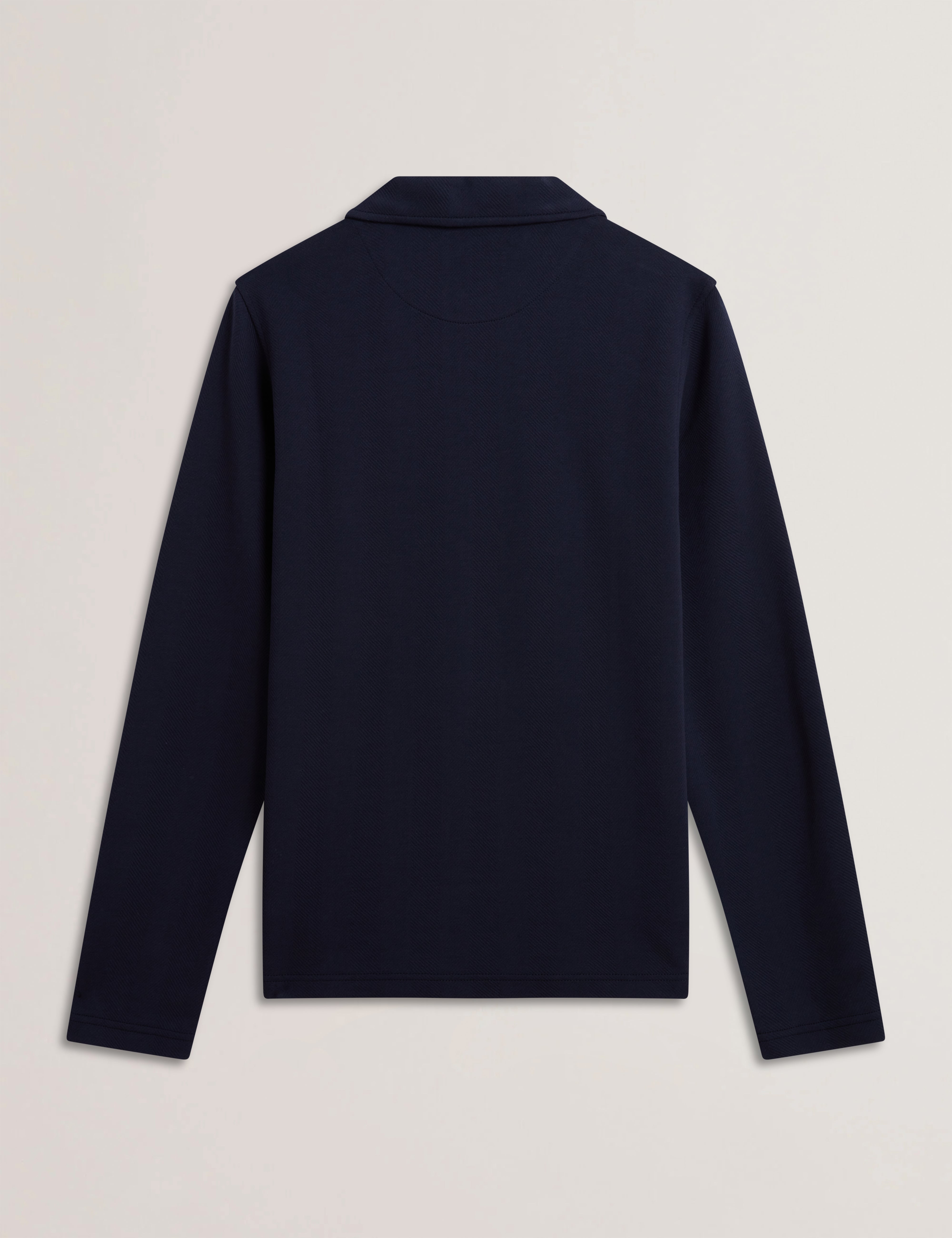 Kalend Ls Zip Herringbone Polo Navy