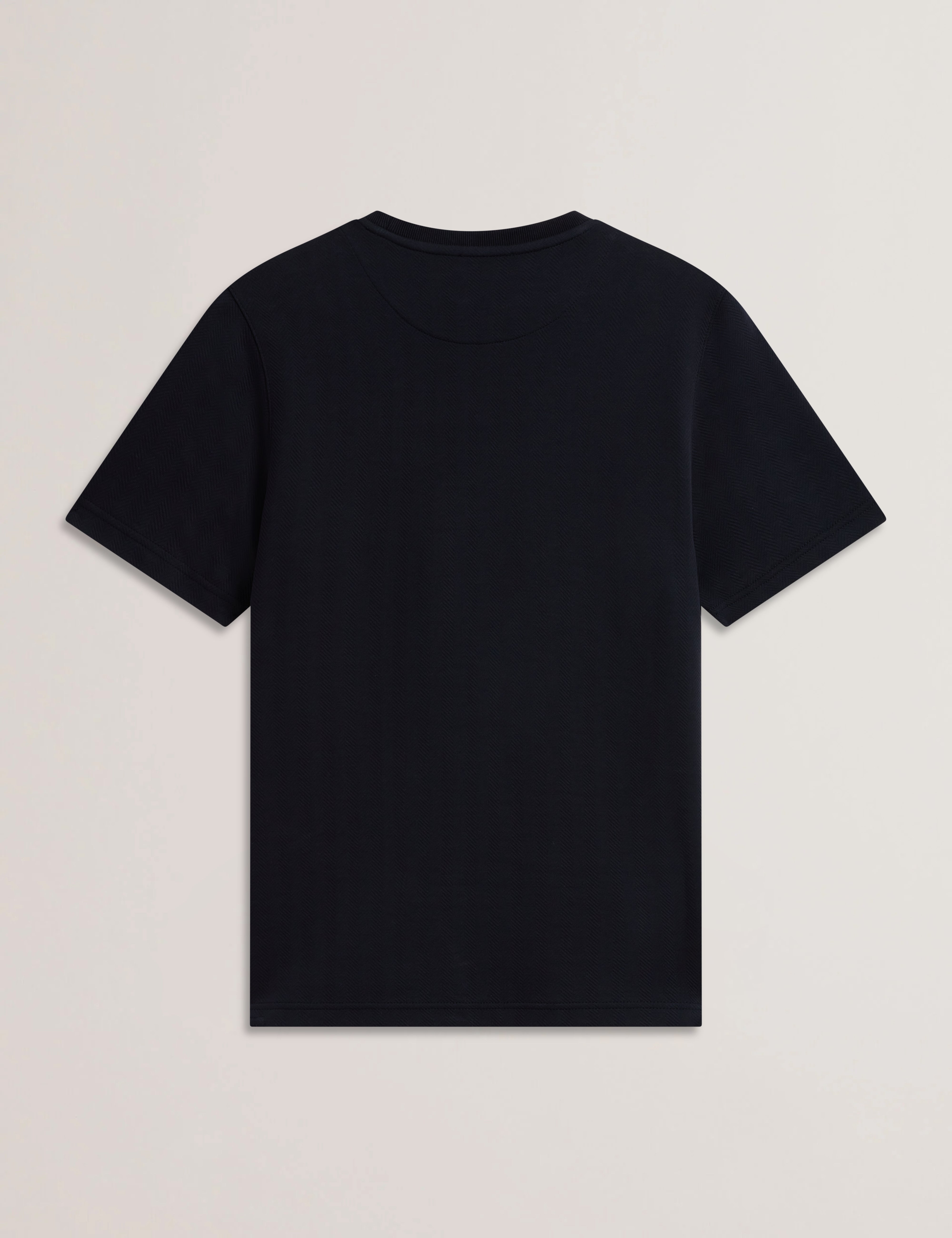 Ontso Short Sleeve Regular Herringbone T-Shirt Navy