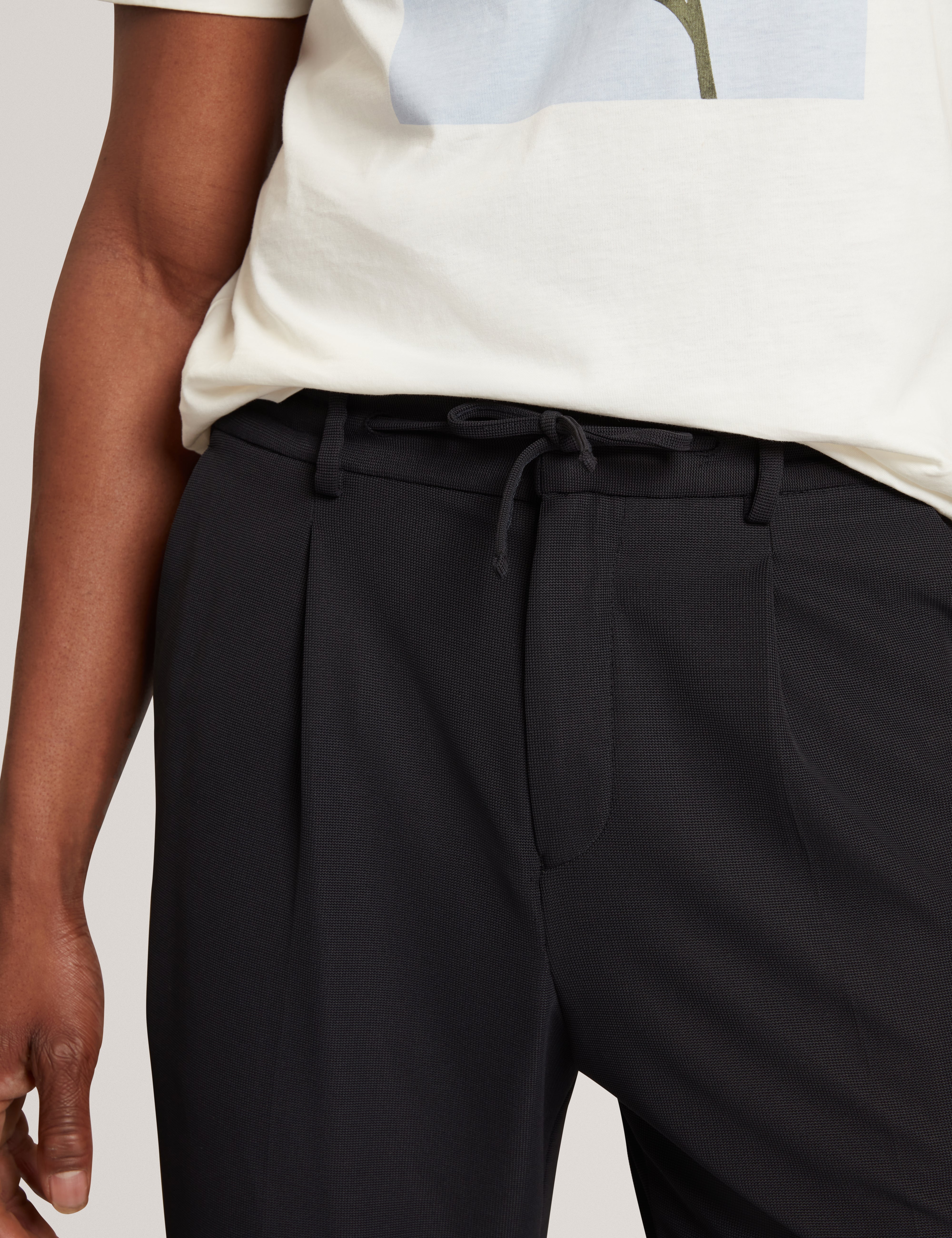 Cialdat Tapered Waffle Knit Trouser Black