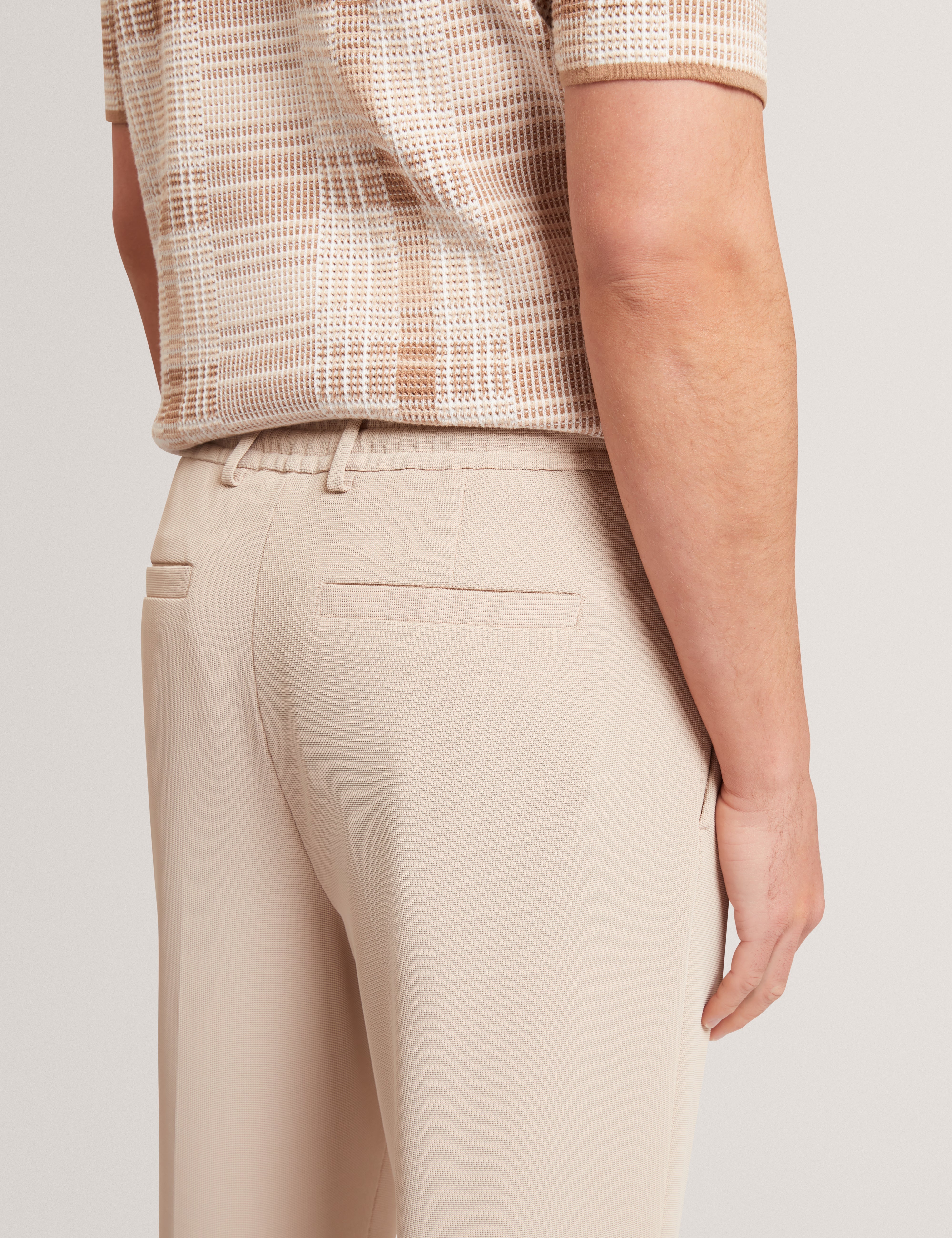 Cialdat Tapered Waffle Knit Trouser Stone