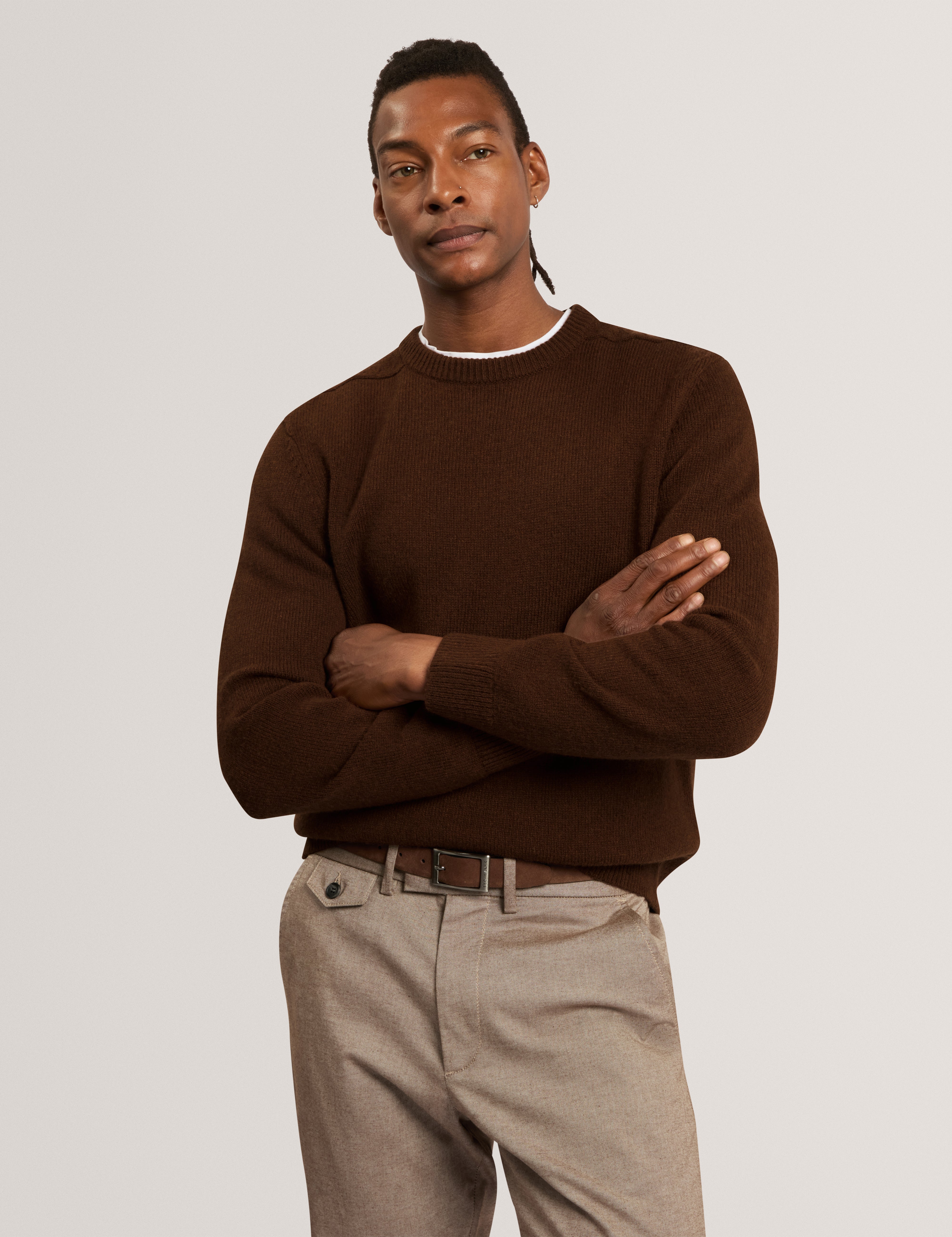 Demario Wool Blend Relaxed Fit Wool Jumper Dk-Brown