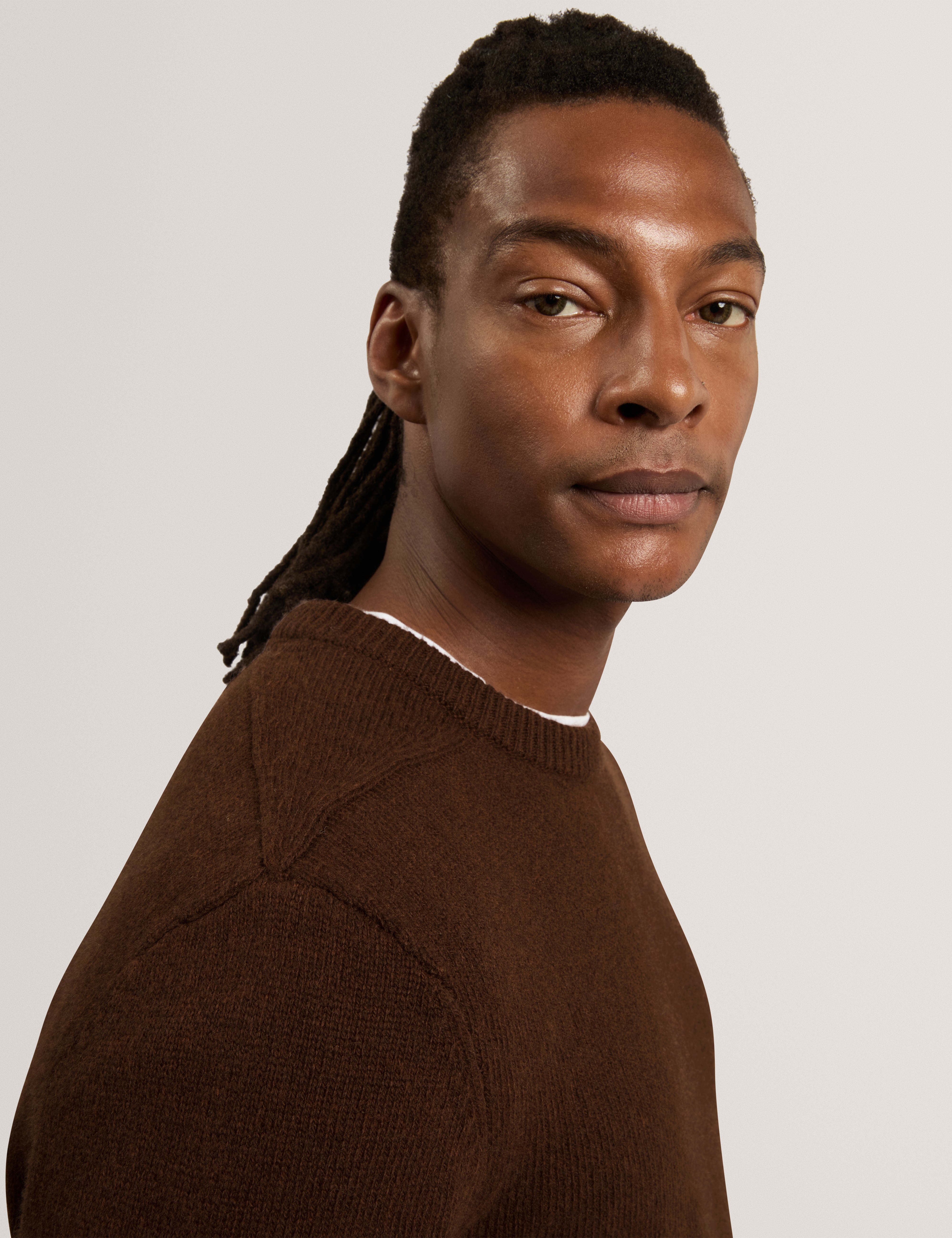 Demario Wool Blend Relaxed Fit Wool Jumper Dk-Brown