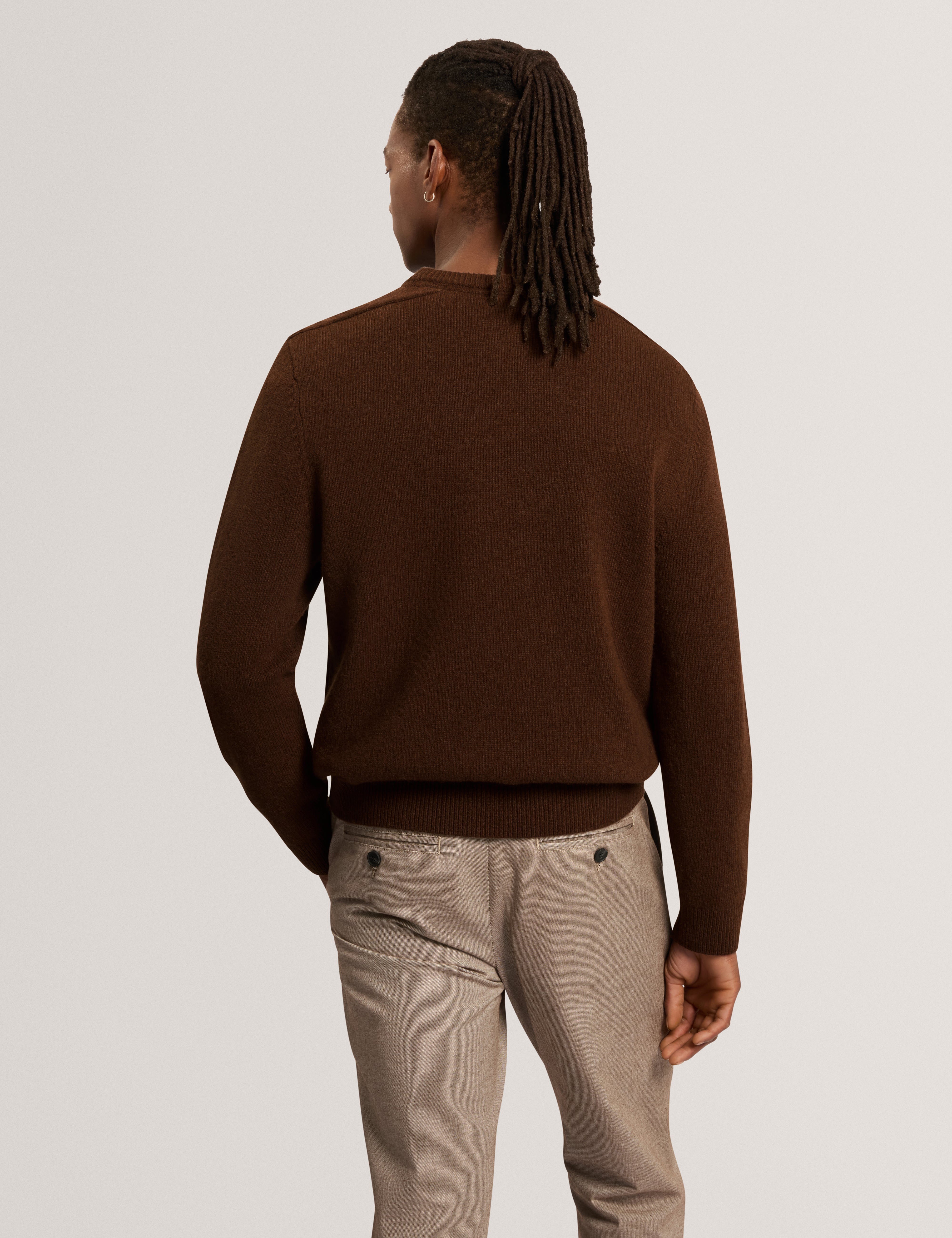 Demario Wool Blend Relaxed Fit Wool Jumper Dk-Brown
