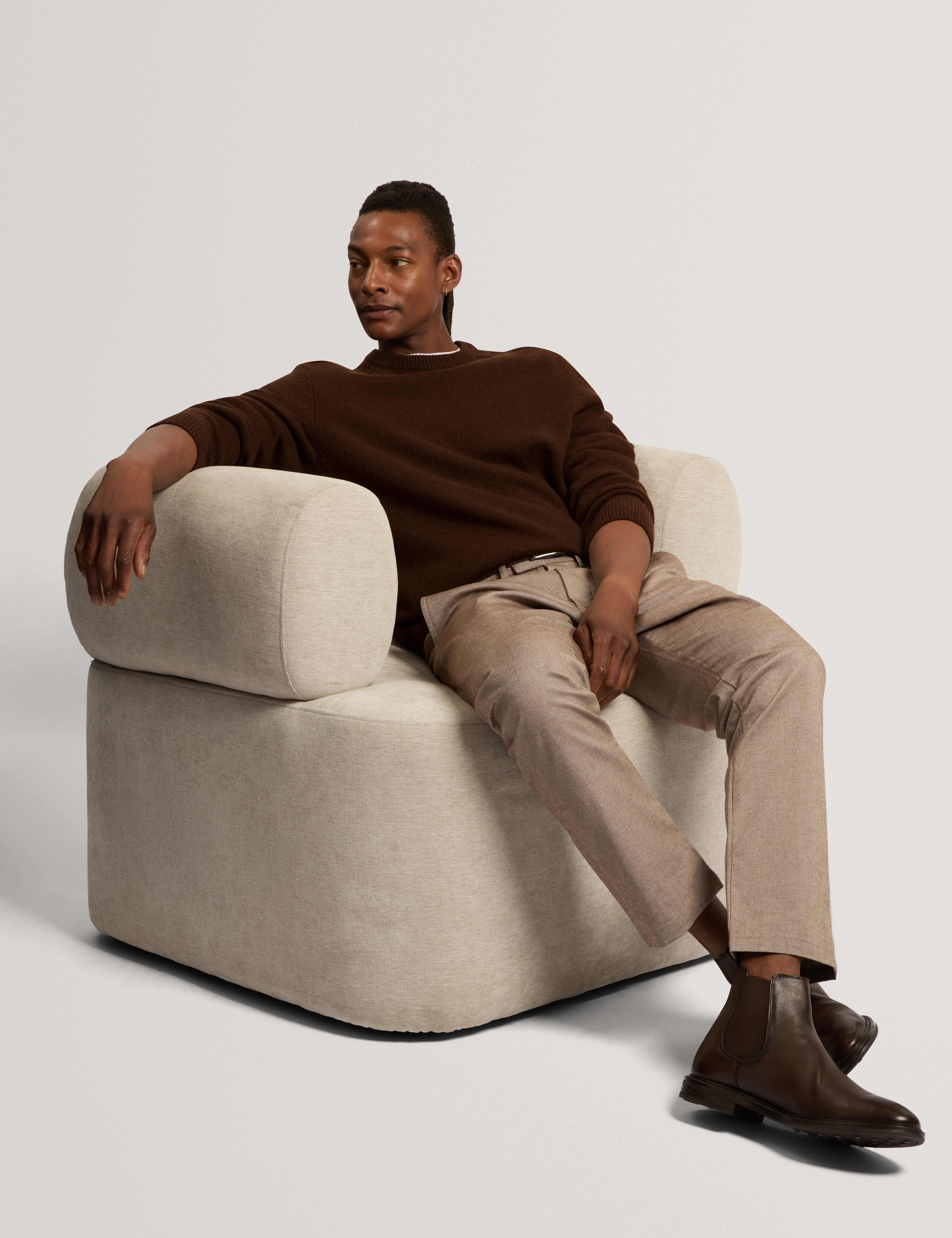 Demario Wool Blend Relaxed Fit Wool Jumper Dk-Brown