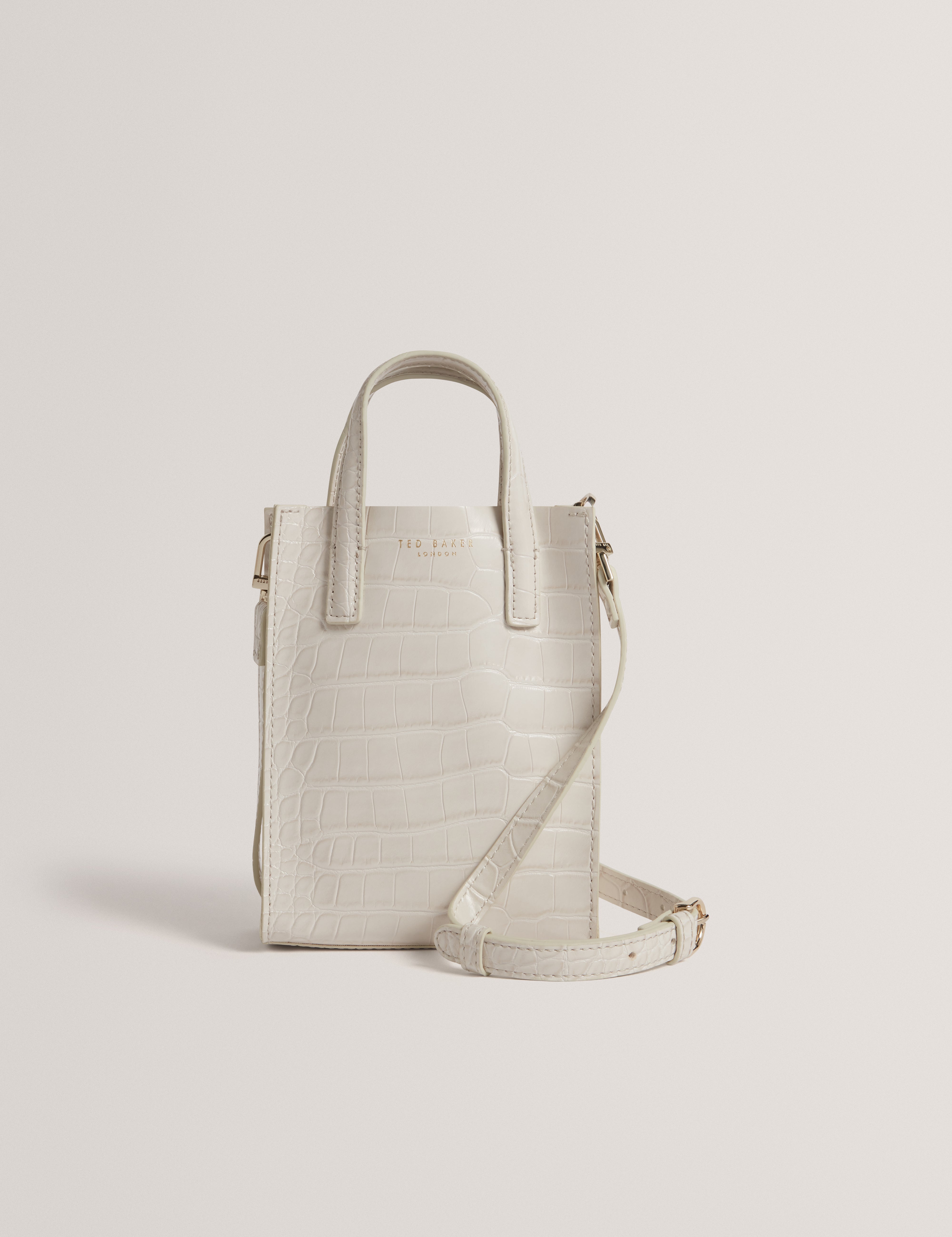 Wenissa Croc Effect Small Icon Bag Ivory