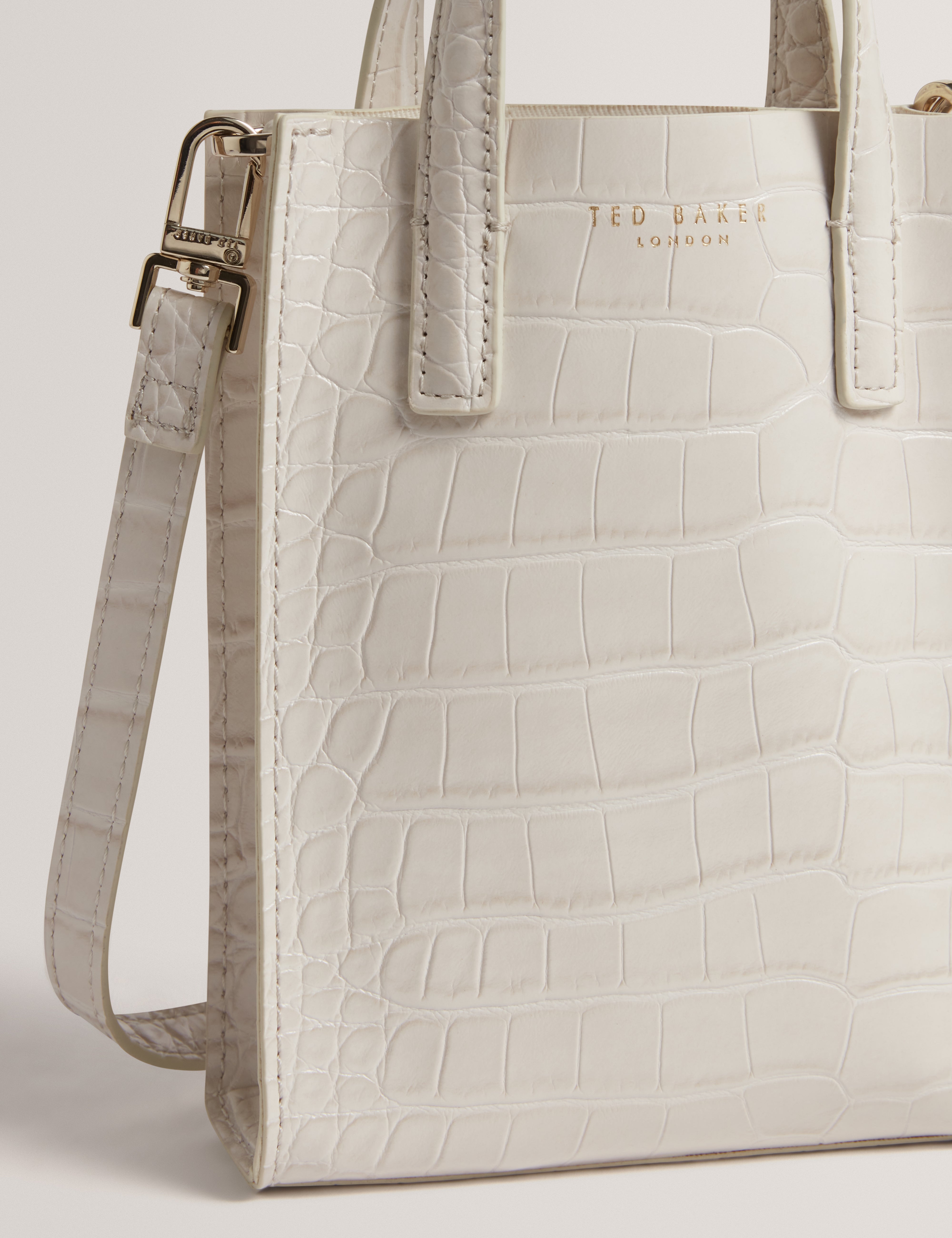 Wenissa Croc Effect Small Icon Bag Ivory