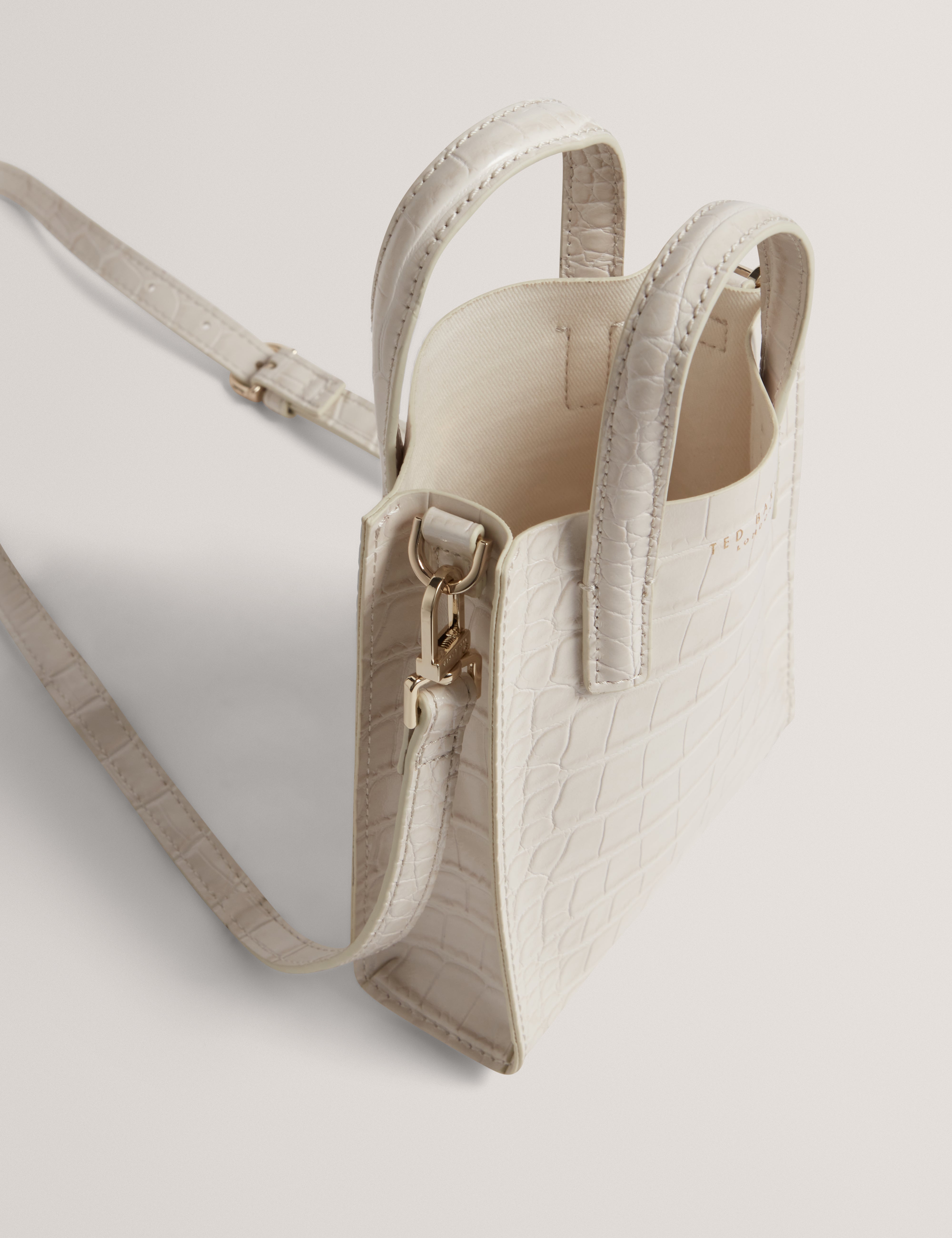 Wenissa Croc Effect Small Icon Bag Ivory