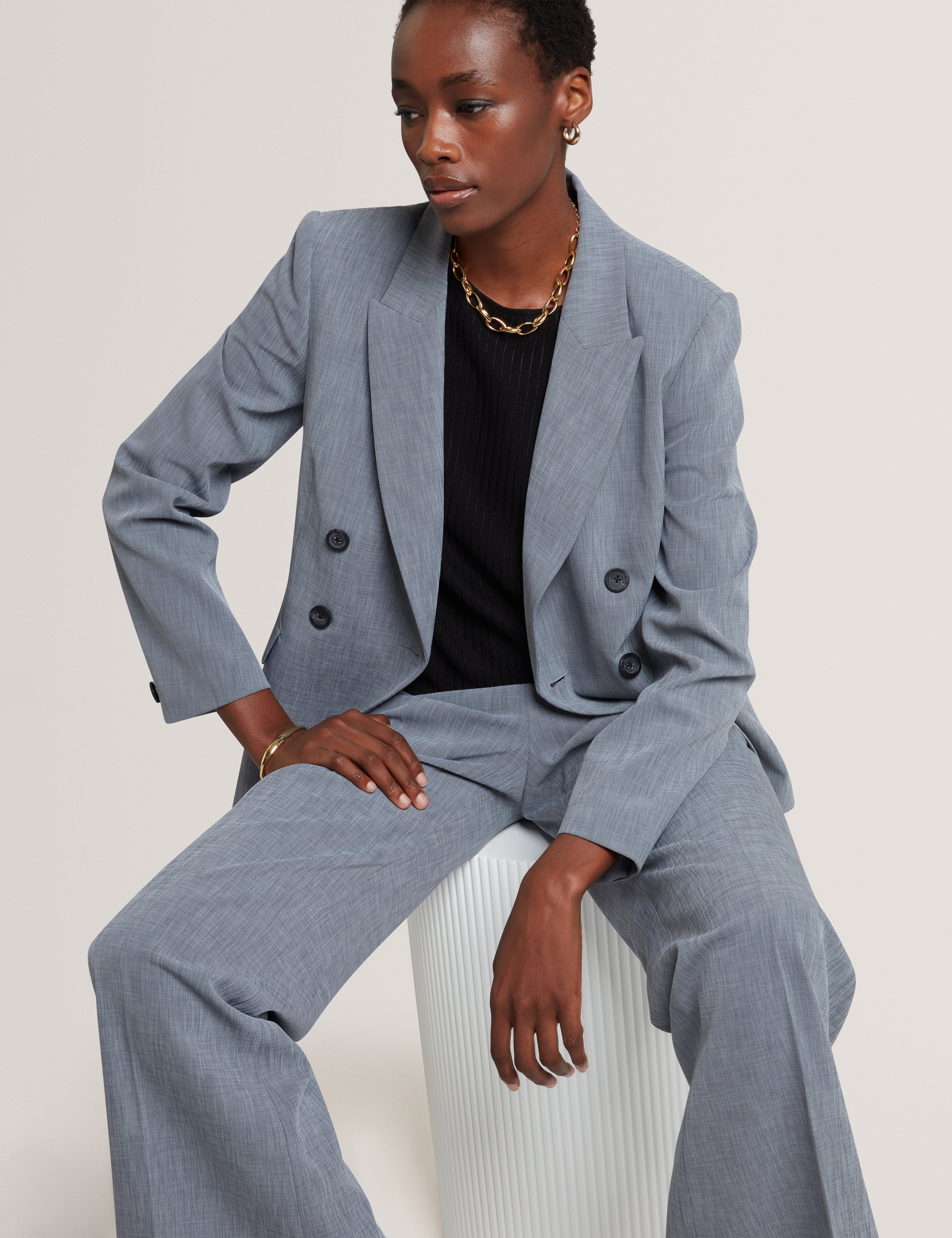 Brida Double Breasted Blazer Navy