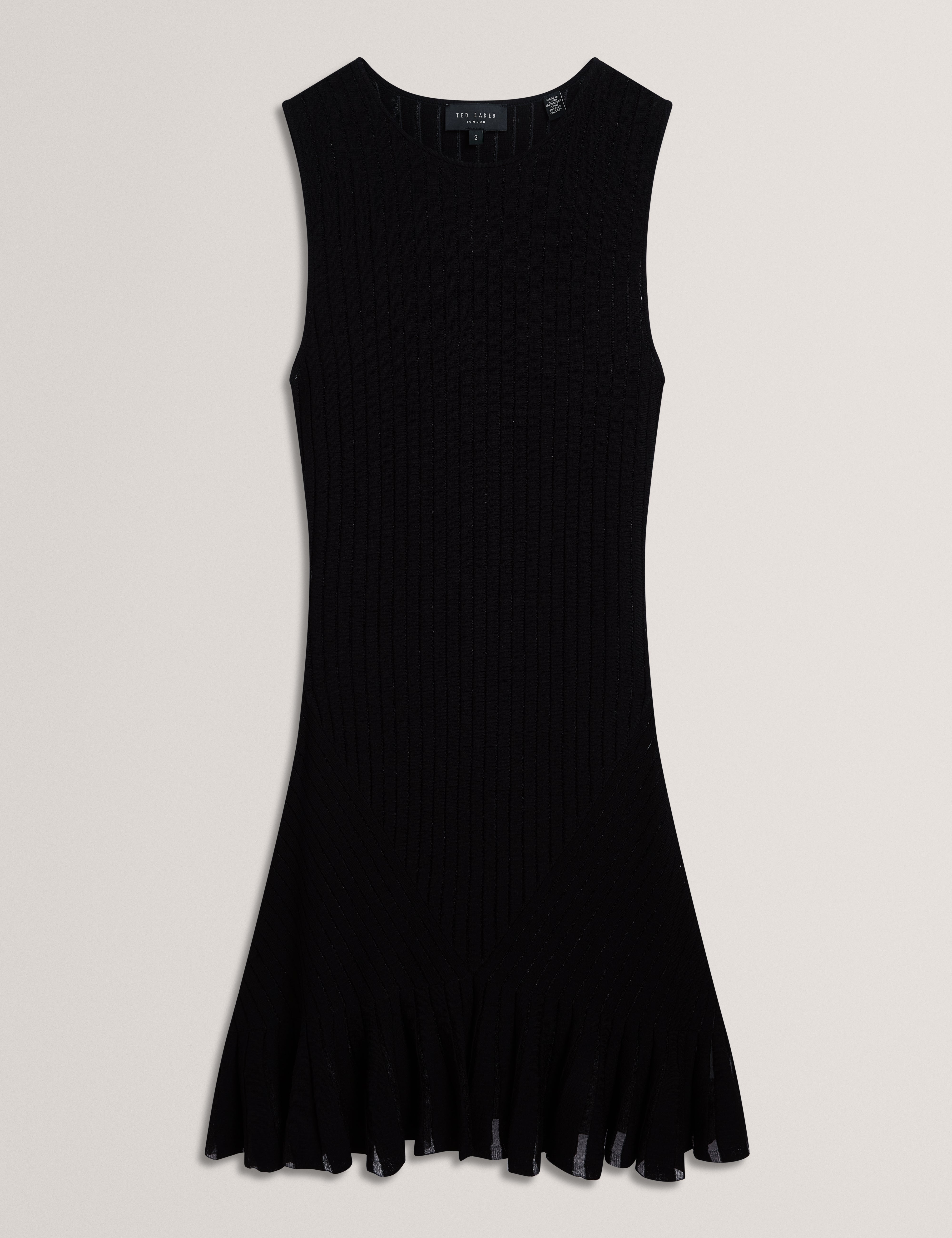 Iriel Stitch Detail Knitted Mini Dress Black