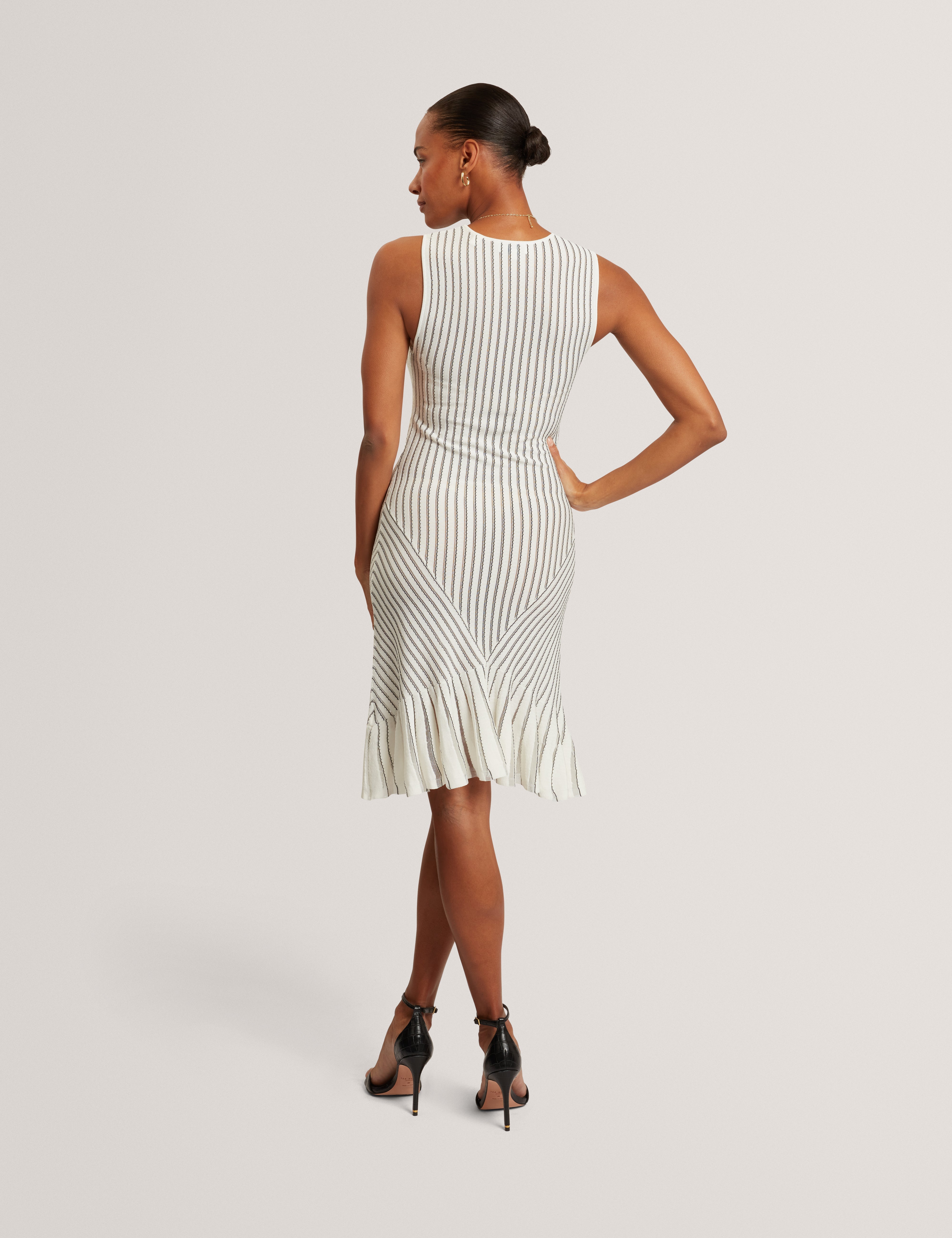 Iriel Stitch Detail Knitted Mini Dress Ivory