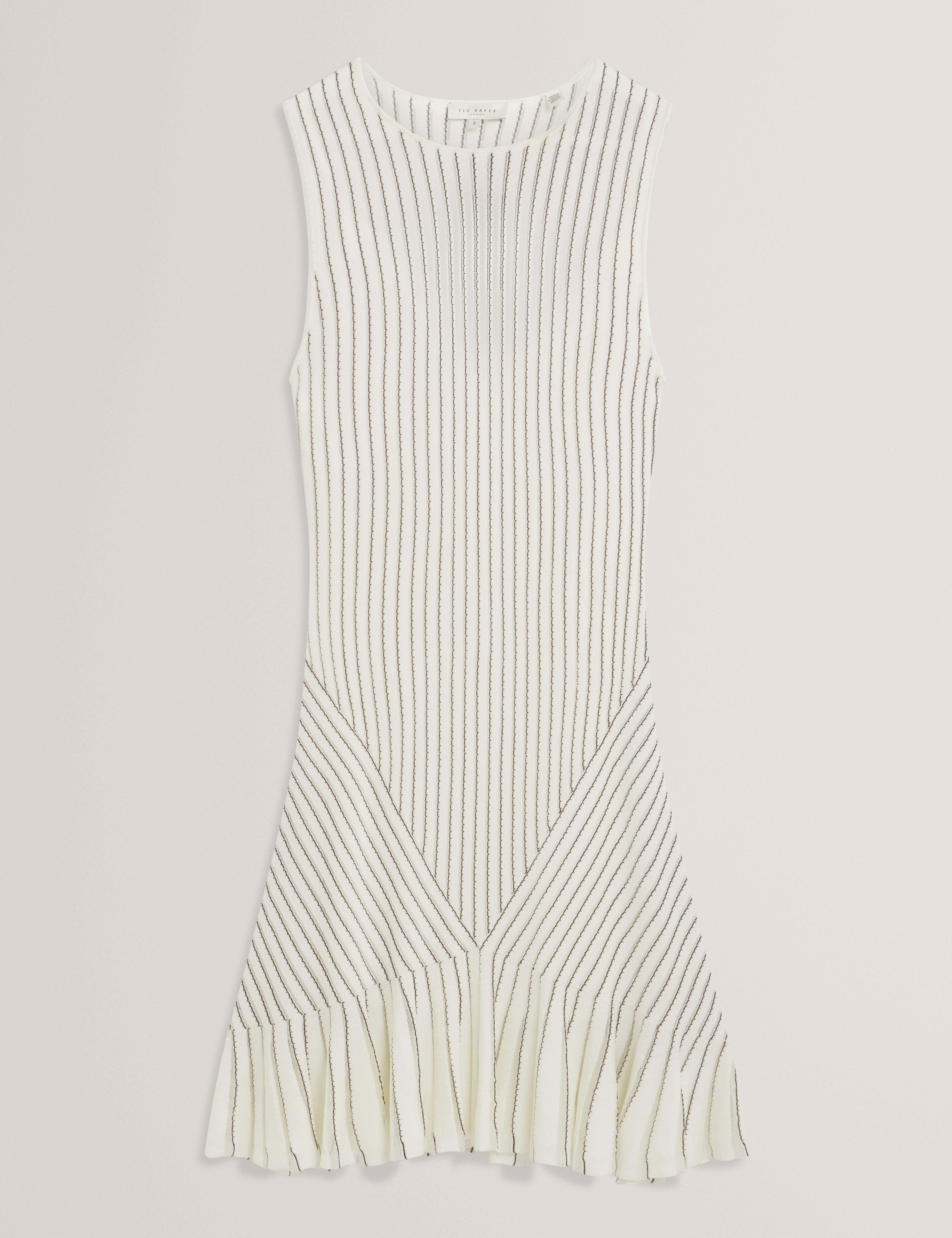 Iriel Stitch Detail Knitted Mini Dress Ivory