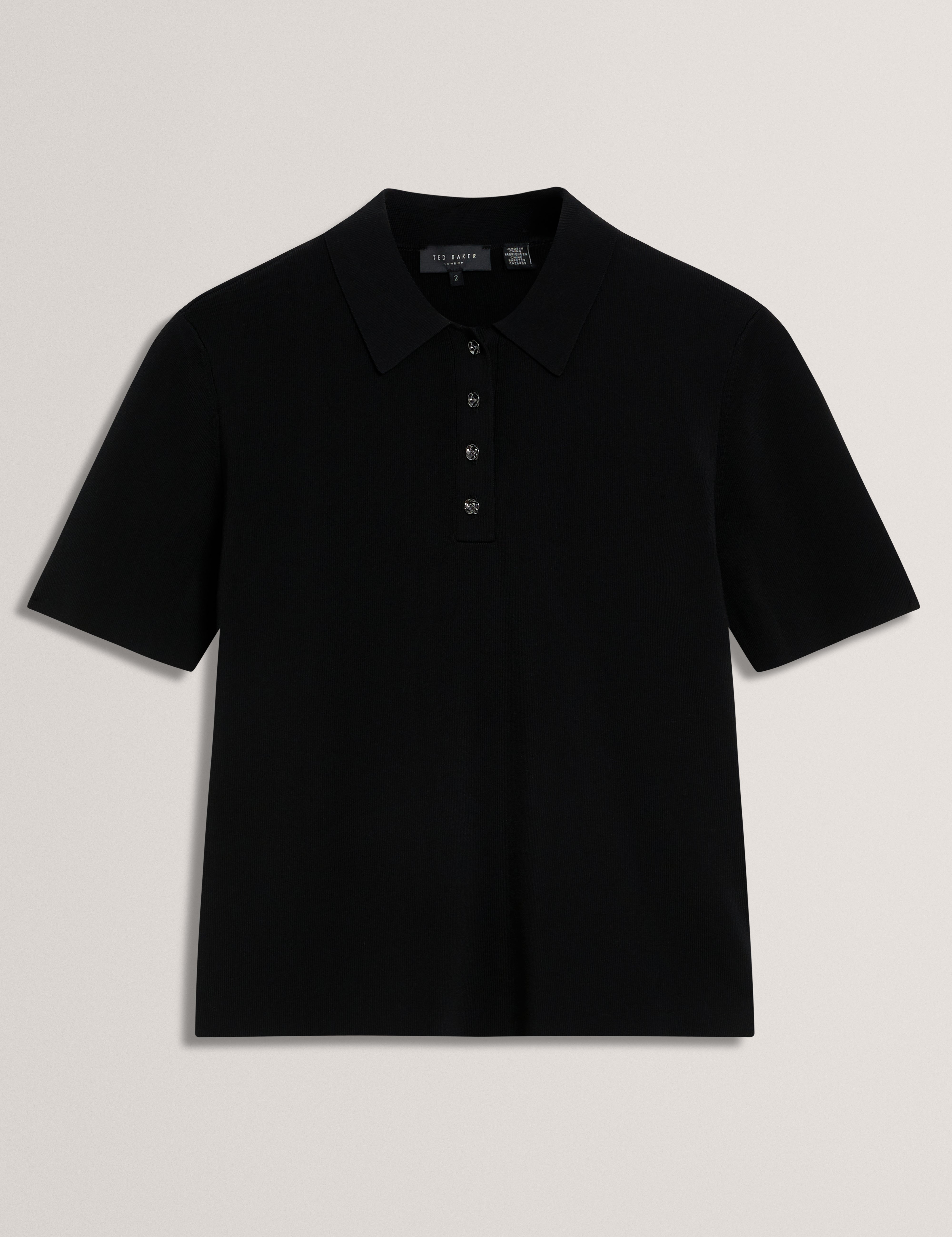 Elbeth Knitted Short Sleeve Polo Black
