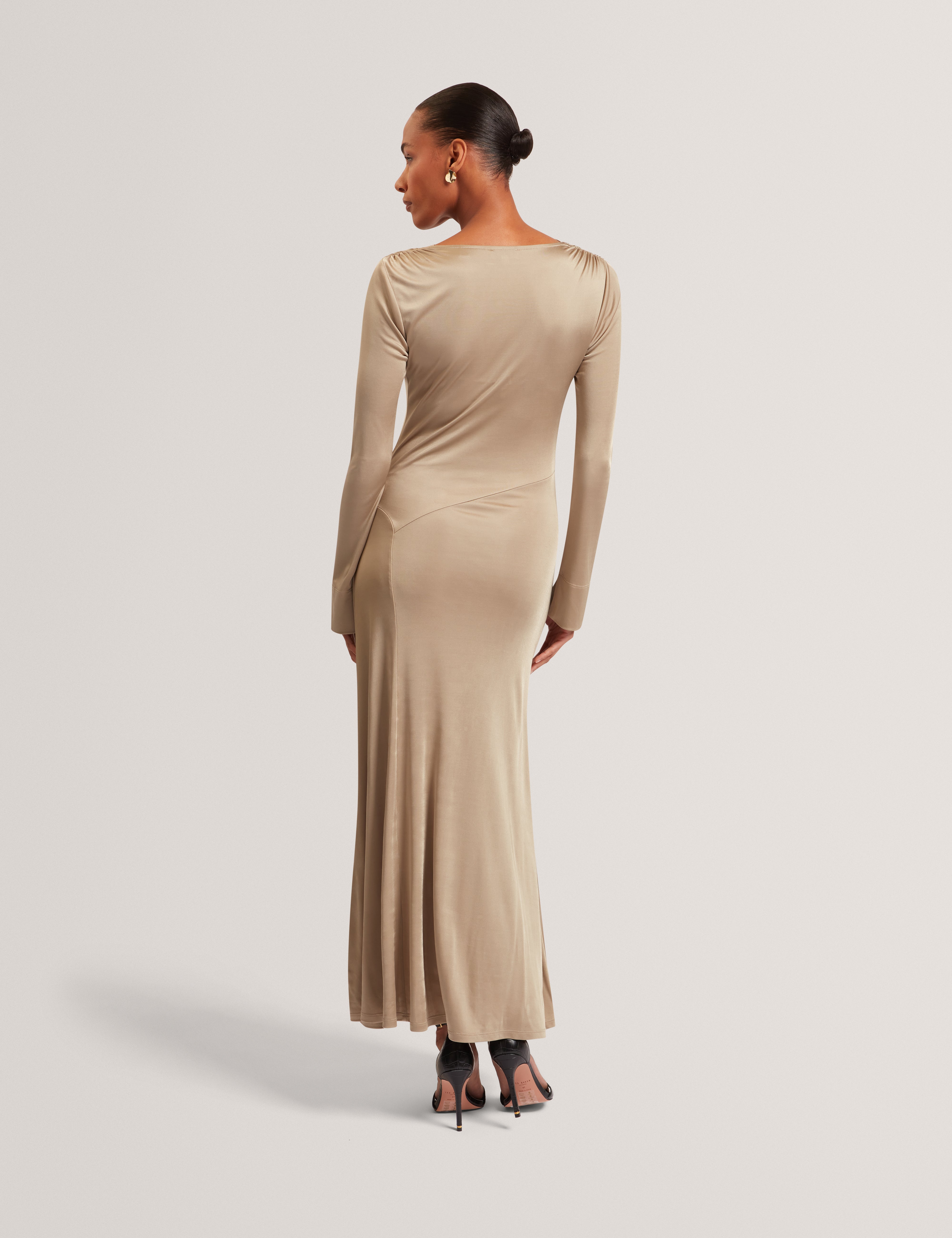 Aianna Cowl Neck Midi Dress Olive