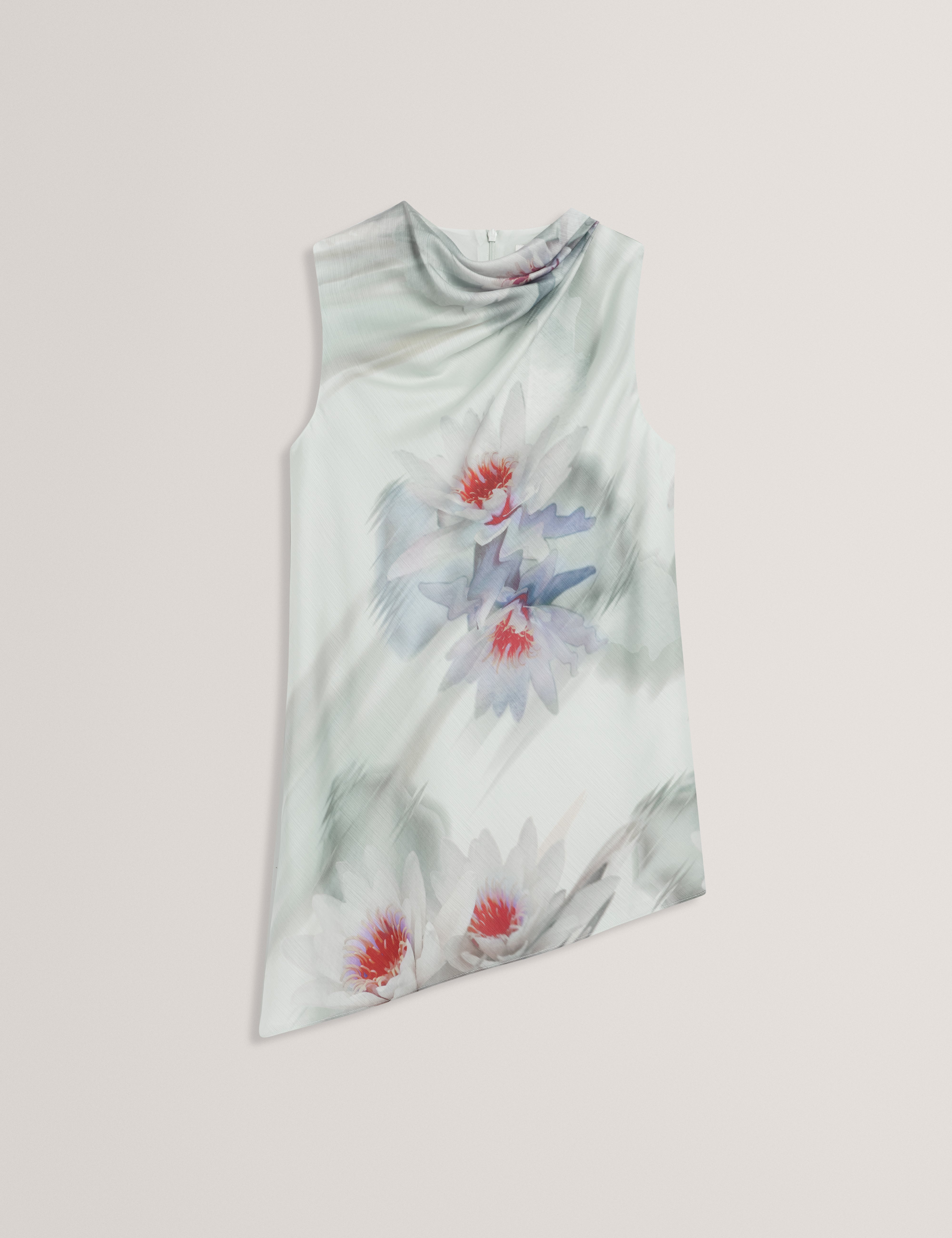 Keelynn Printed Drape Neck Top Mid-Green