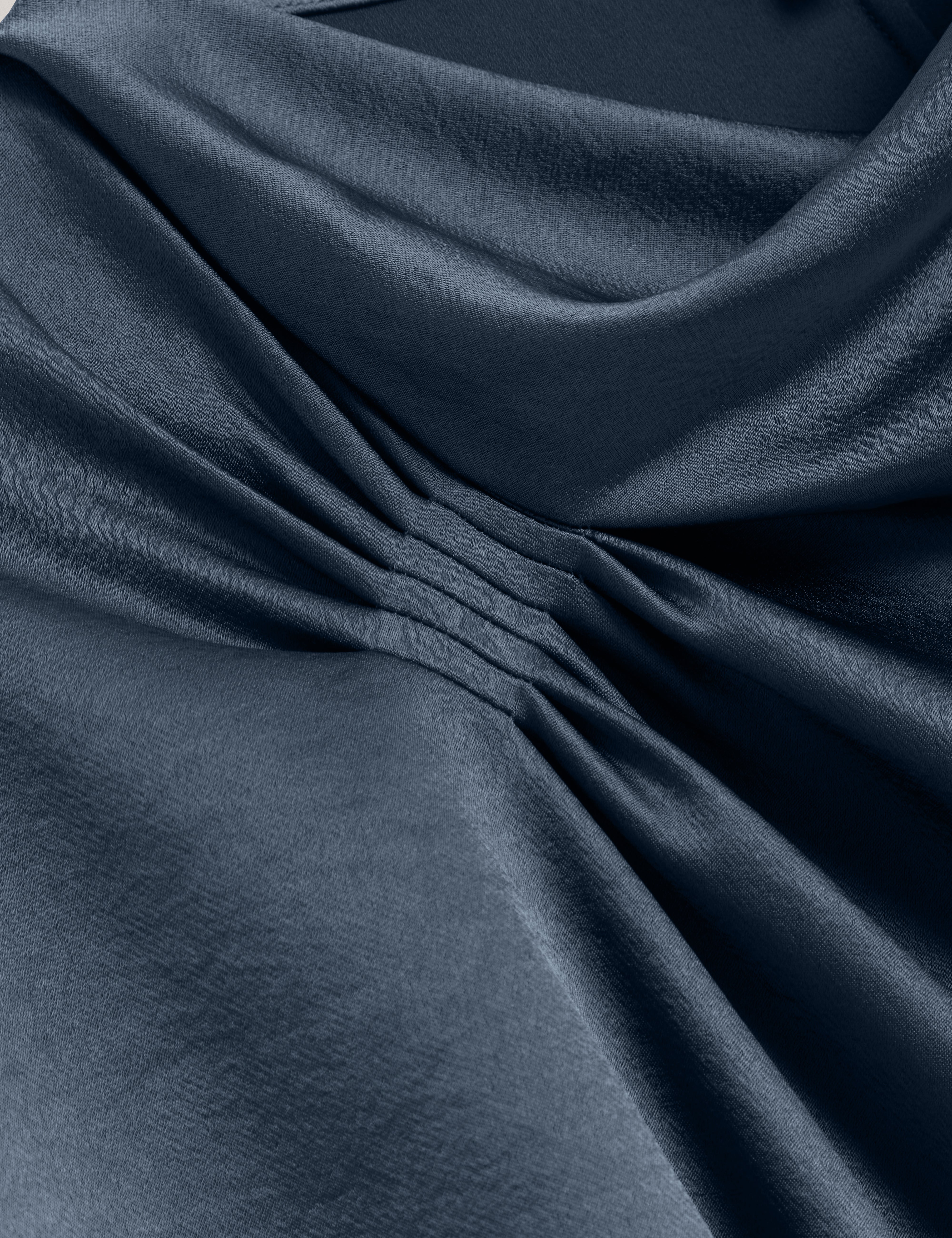 Cammilo Short Sleeve Draped Neck Top Grey