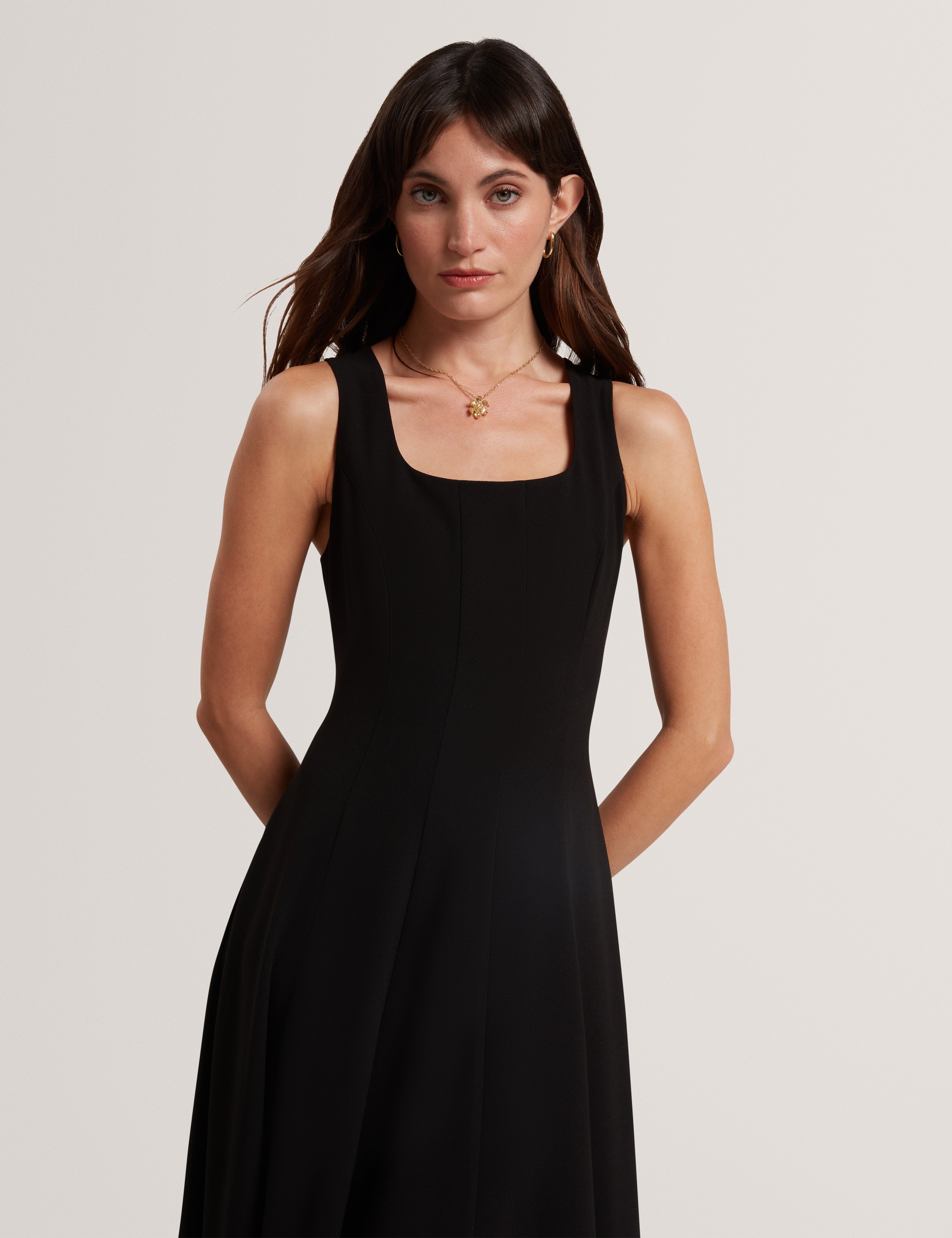 Arlott Panelled Midi Dress Black
