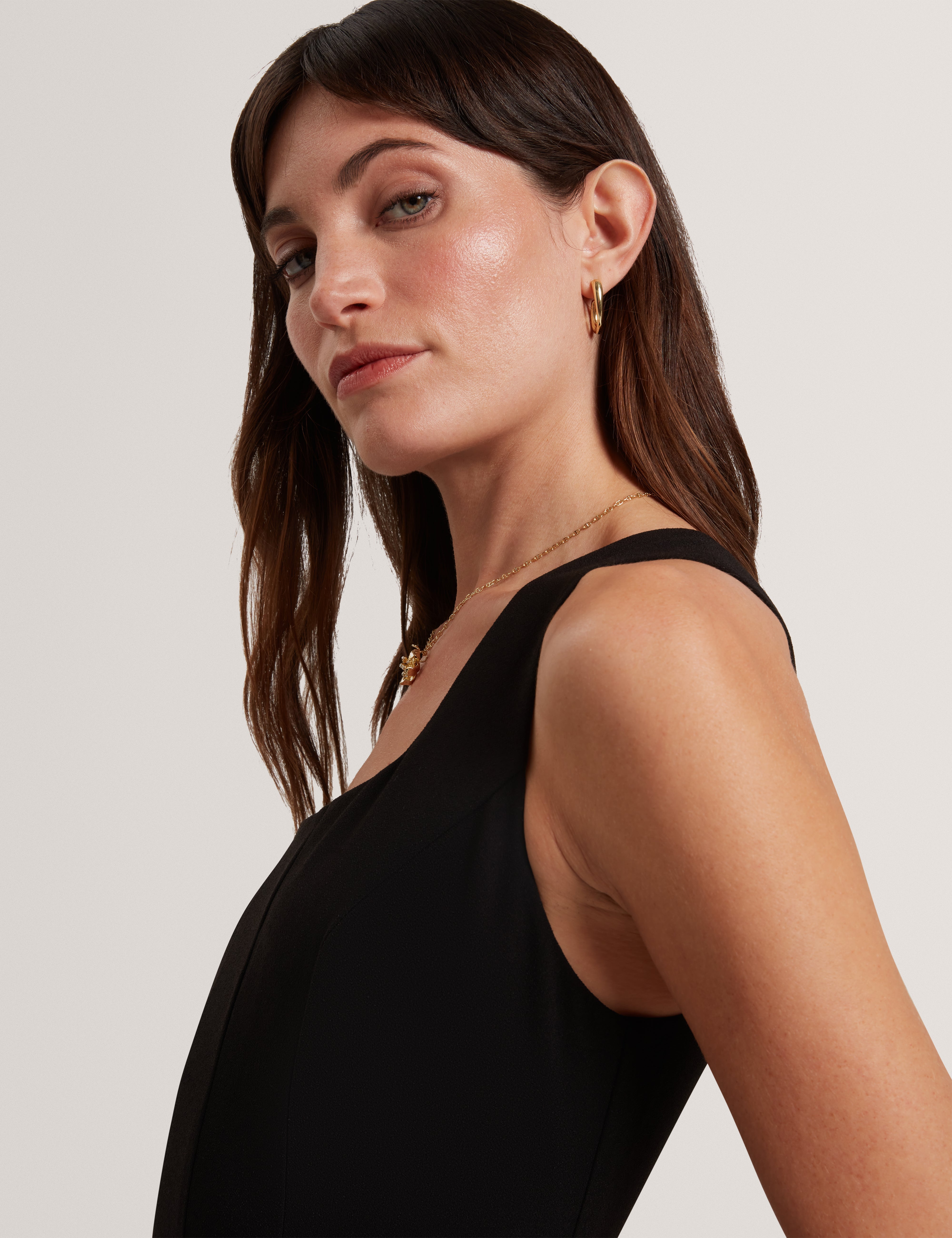 Arlott Panelled Midi Dress Black