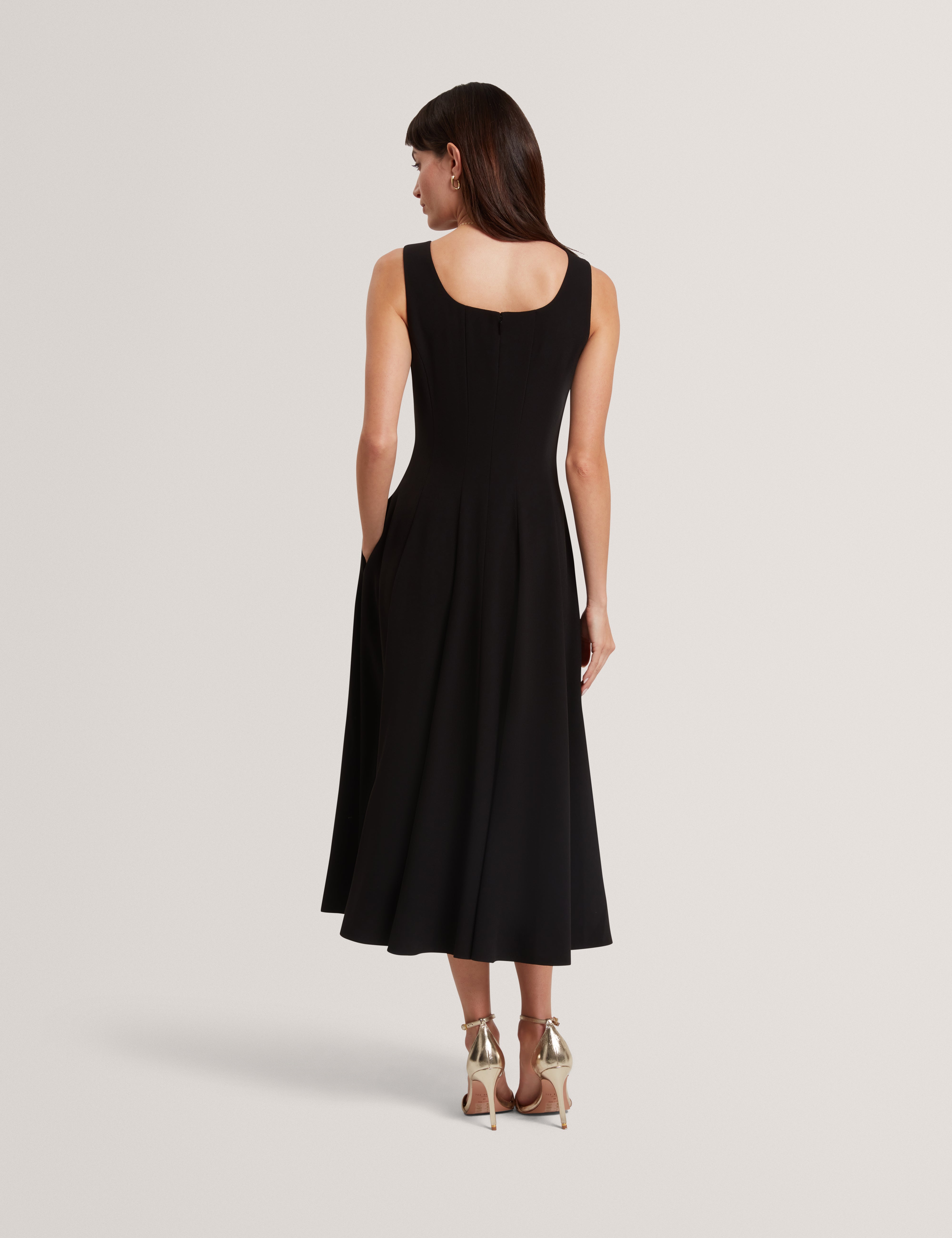 Arlott Panelled Midi Dress Black