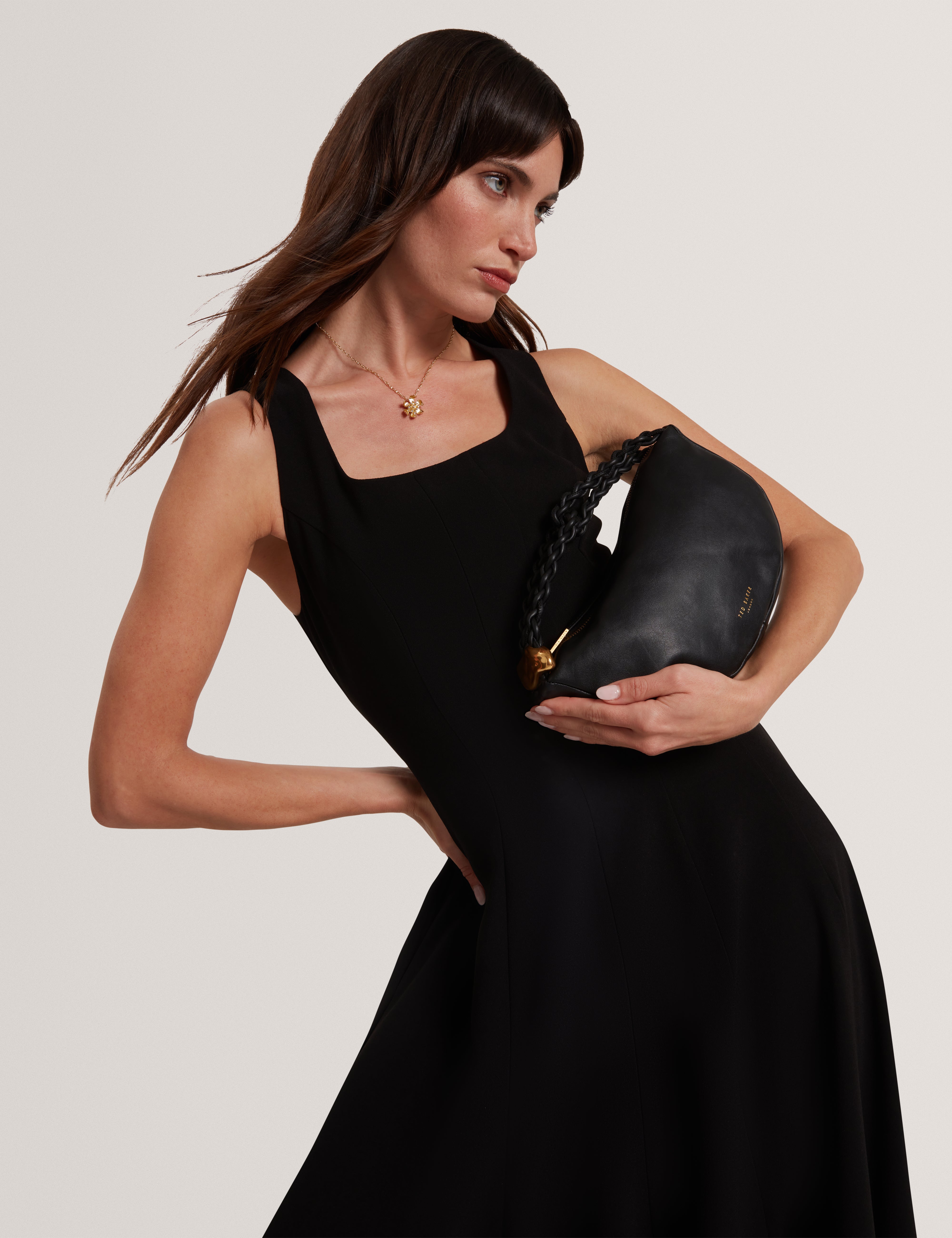 Arlott Panelled Midi Dress Black
