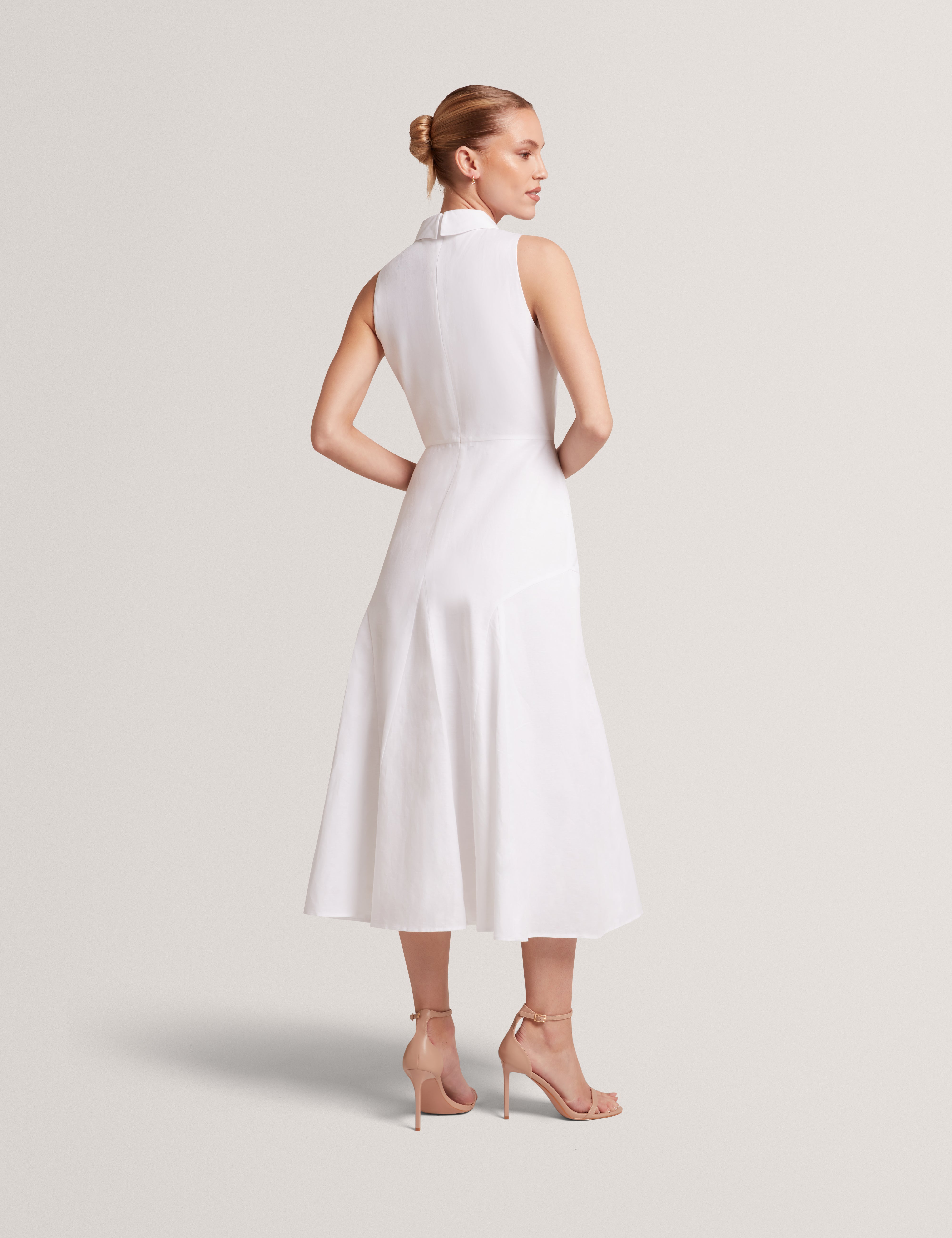 Meeha Sleeveless Midi Polo Dress Ivory
