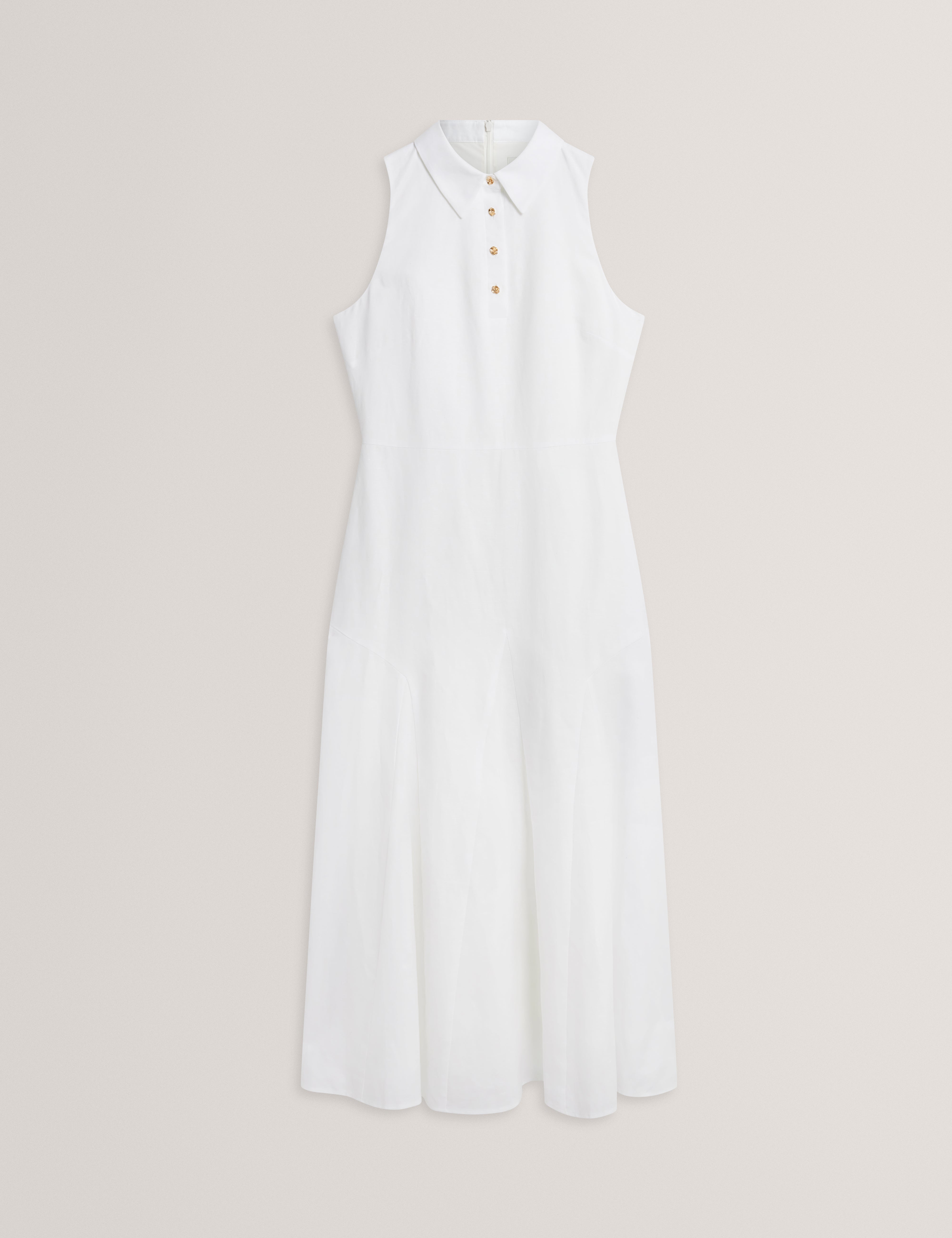 Meeha Sleeveless Midi Polo Dress Ivory