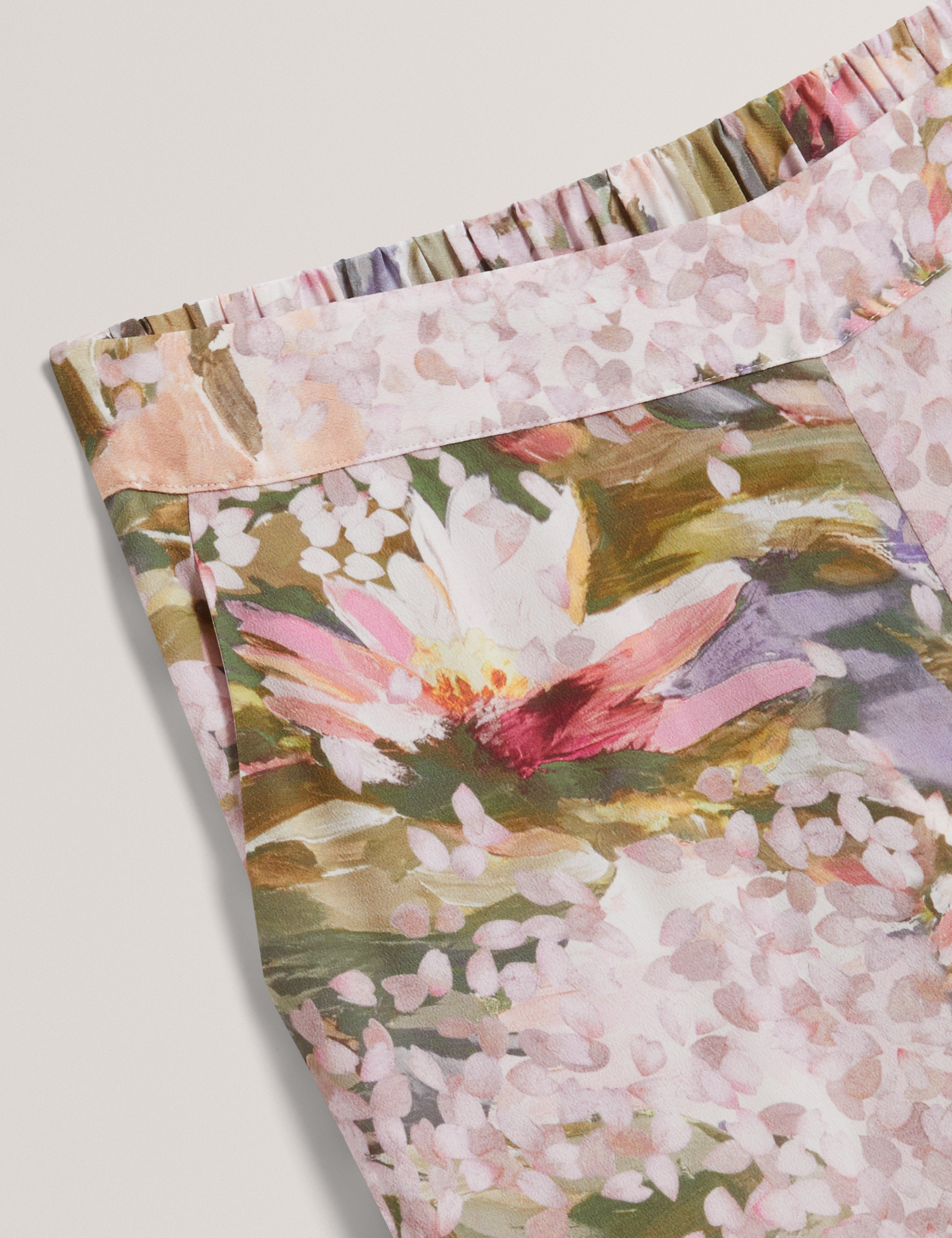 Spiree Wide Leg Printed Trousers Pink