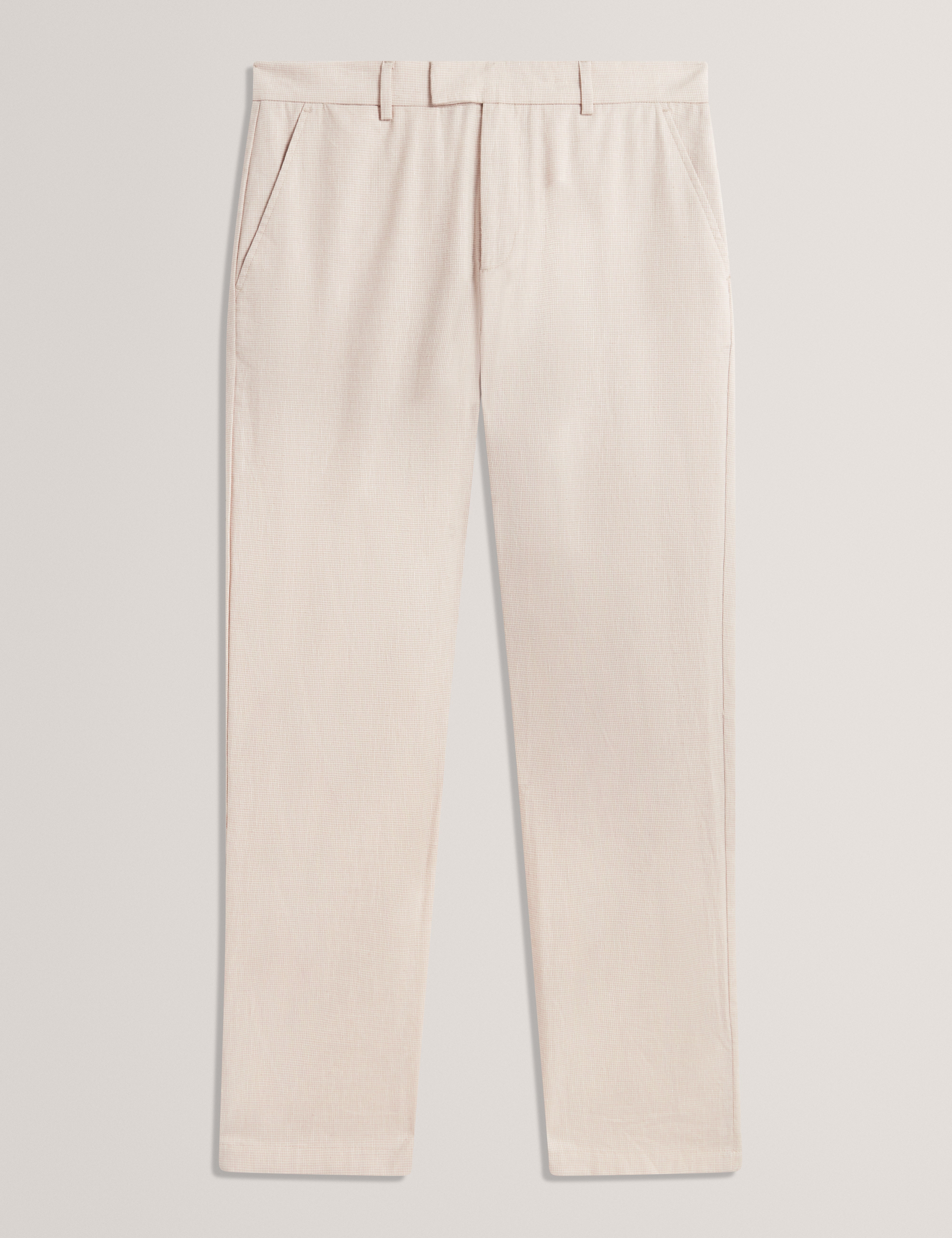 Mobedo Tapered Houndstooth Trousers Stone