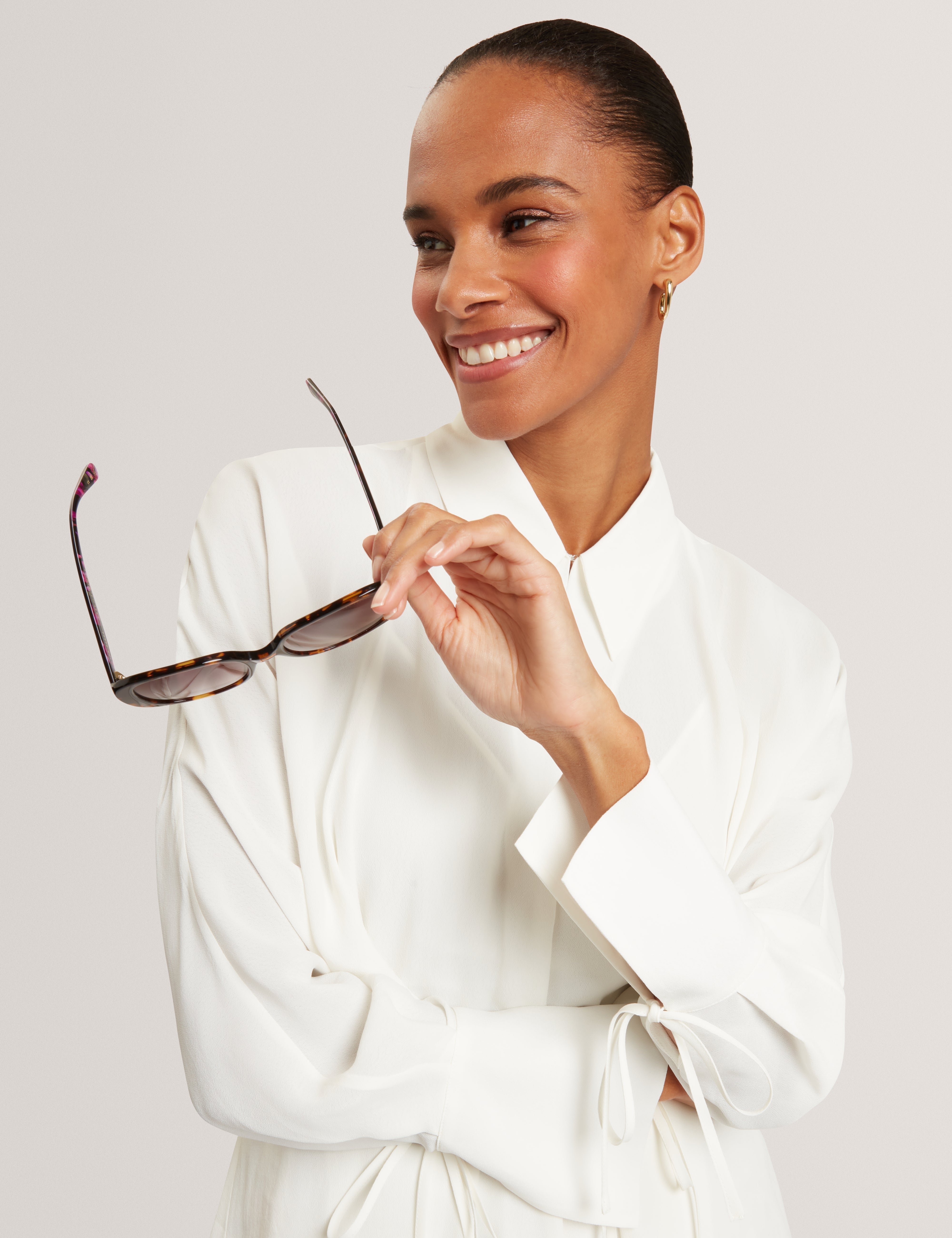 Liossa Tie Detail Long Sleeve Shirt Ivory