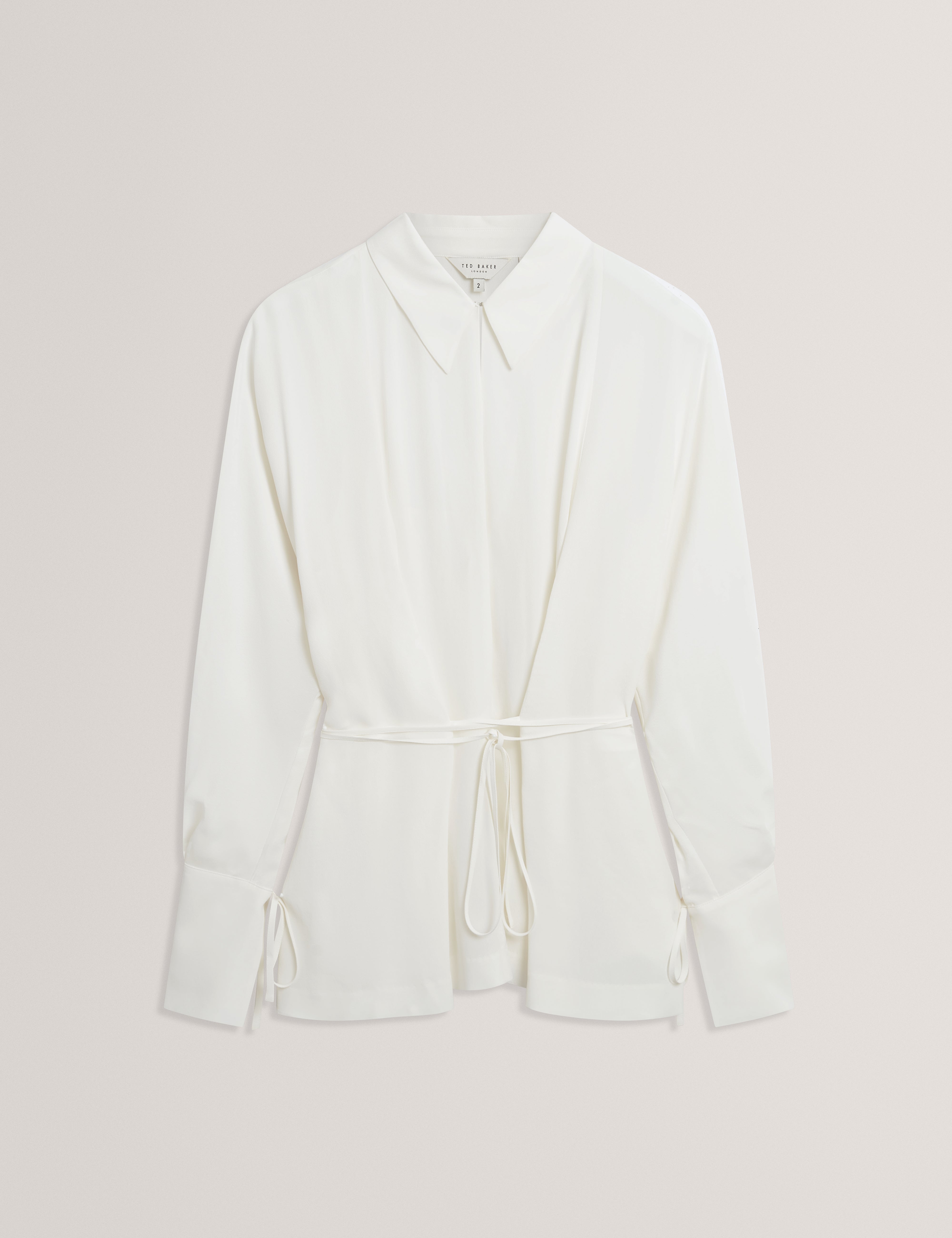 Liossa Tie Detail Long Sleeve Shirt Ivory