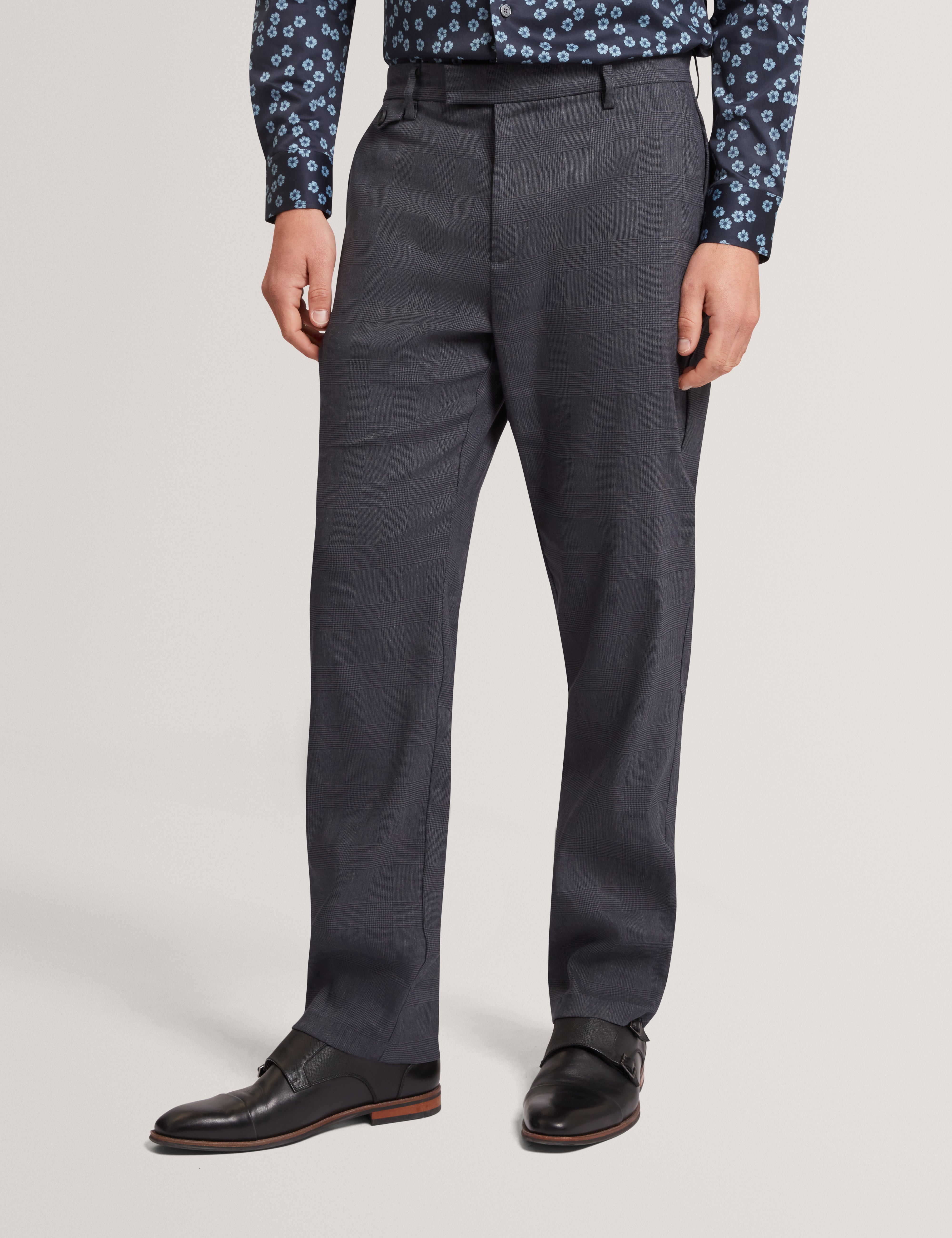 Ignatz Regular Prince Of Wales Trouser Navy