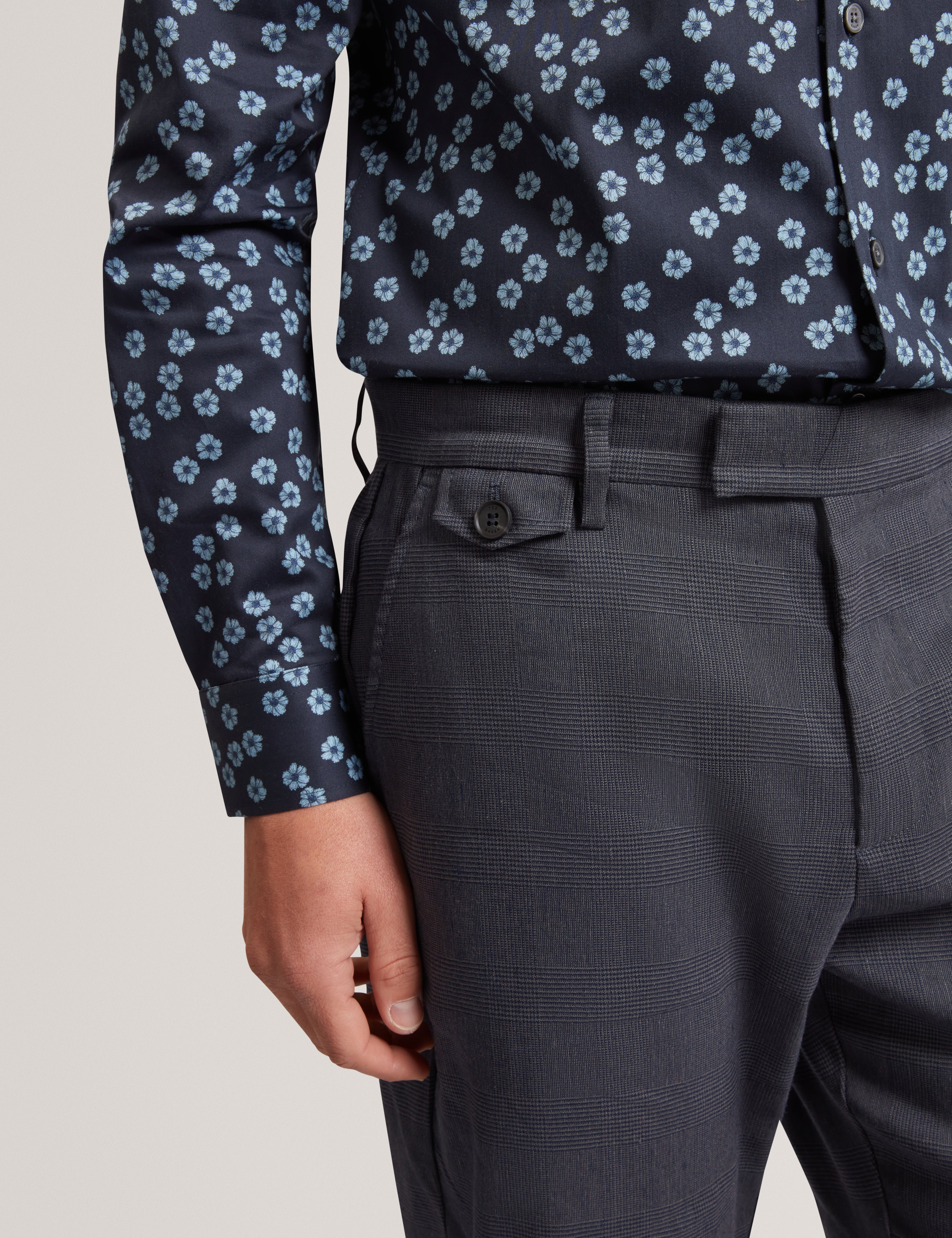 Ignatz Regular Prince Of Wales Trouser Navy