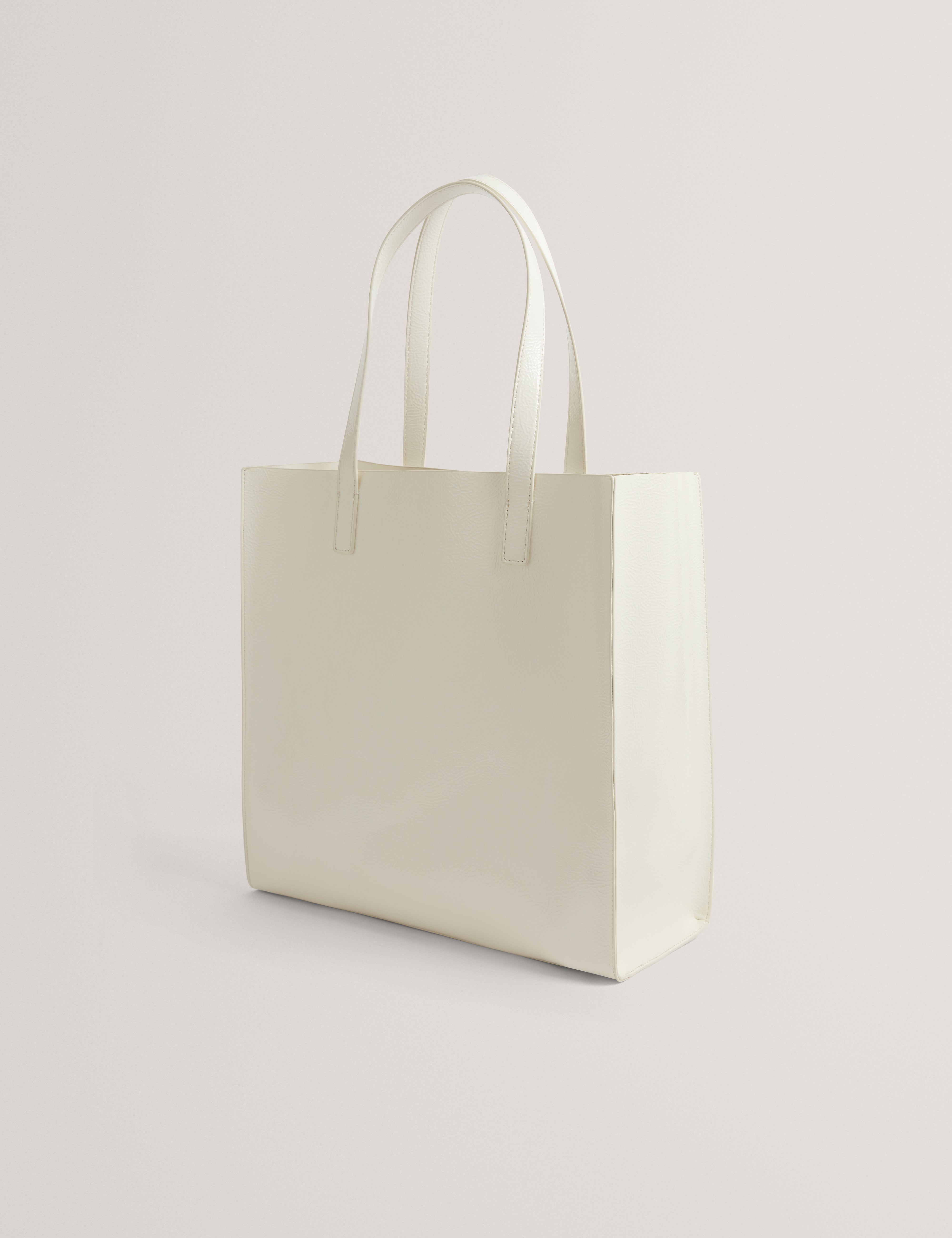 Rosenni Rose Detail Crinkle Large Tote Bag Ivory