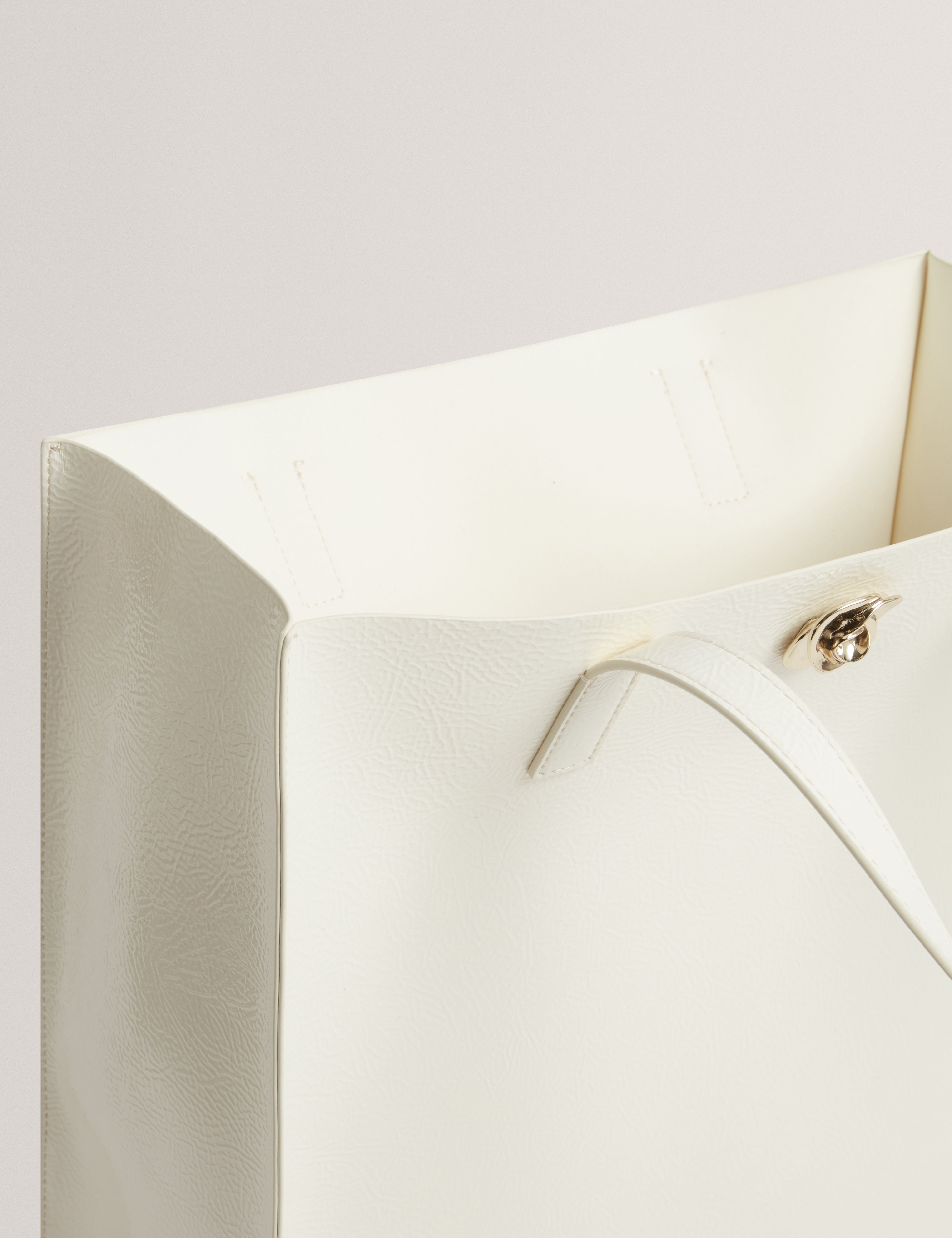 Rosenni Rose Detail Crinkle Large Tote Bag Ivory