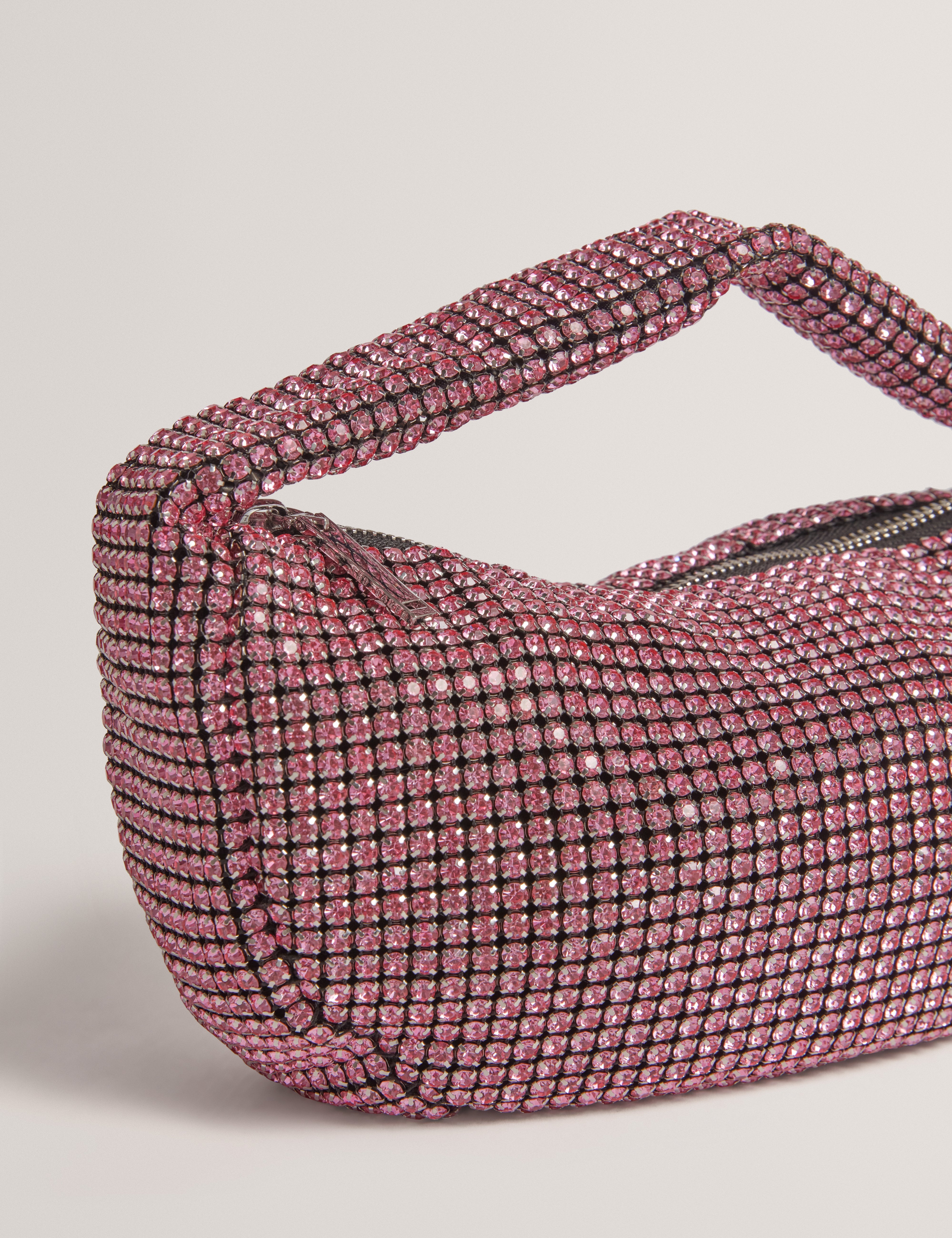Crystiz Medium Crystal Slouchy Hobo Bag Lt-Pink
