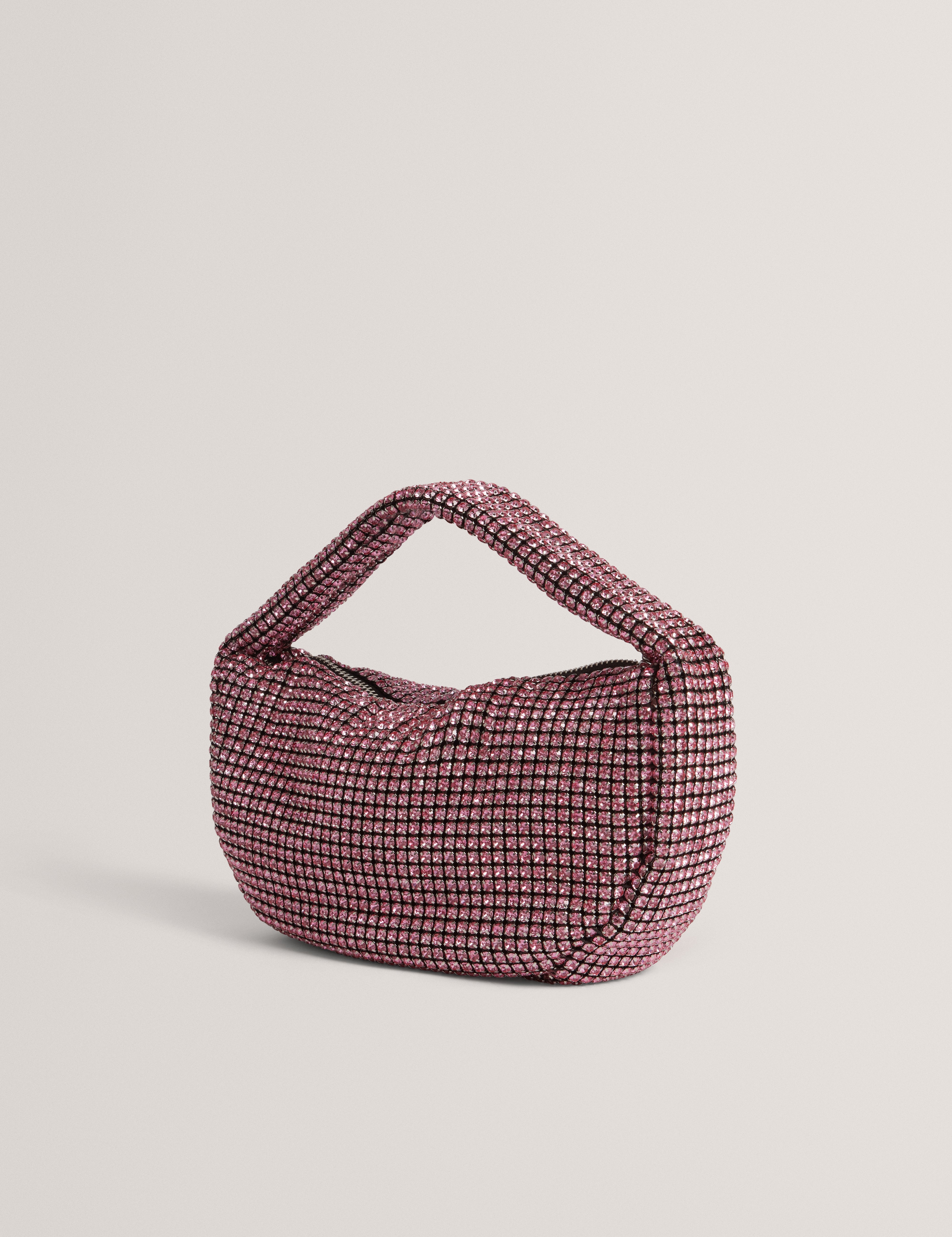 Crystiz Medium Crystal Slouchy Hobo Bag Lt-Pink