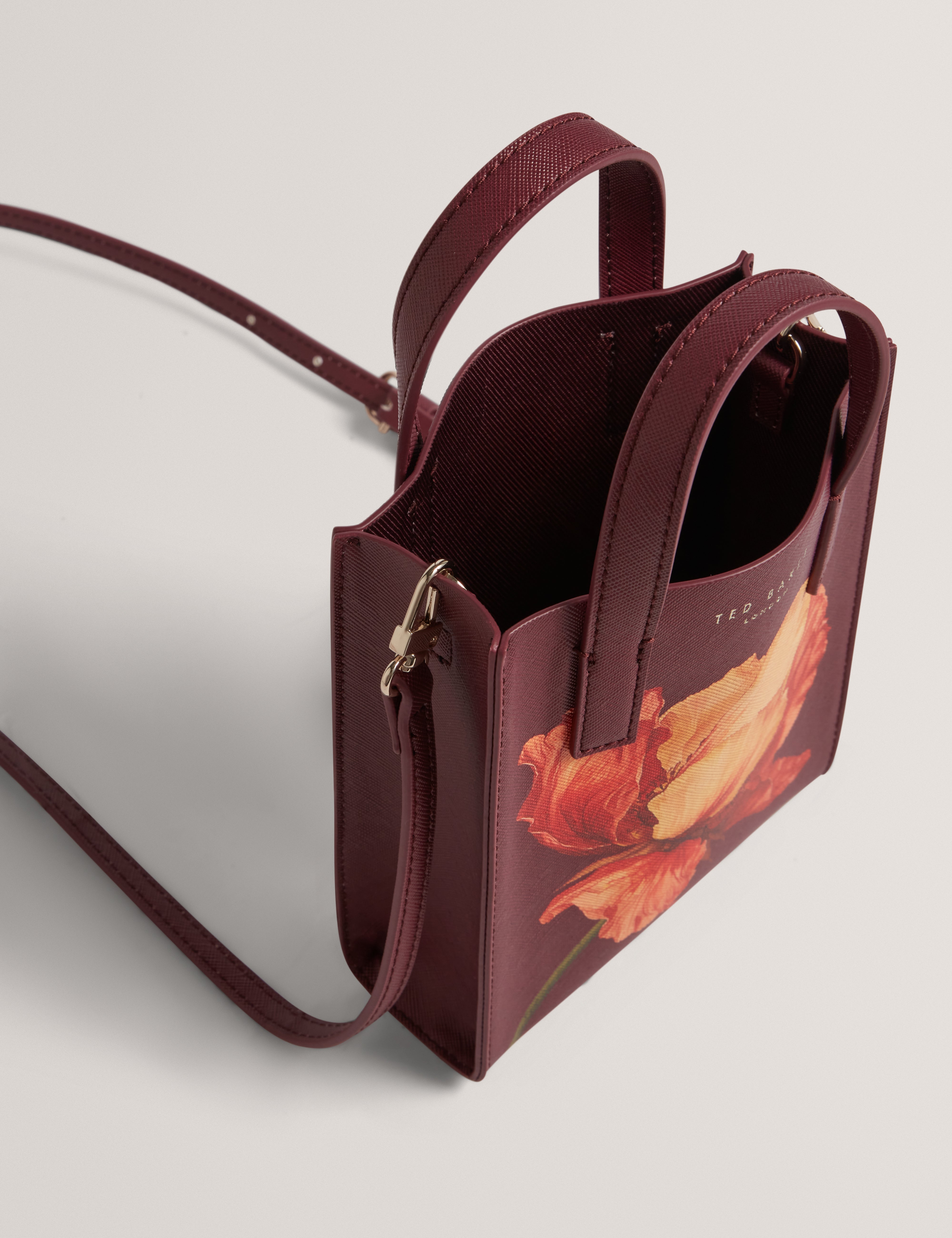 Shilee Printed Flower Mini Icon Bag Wine