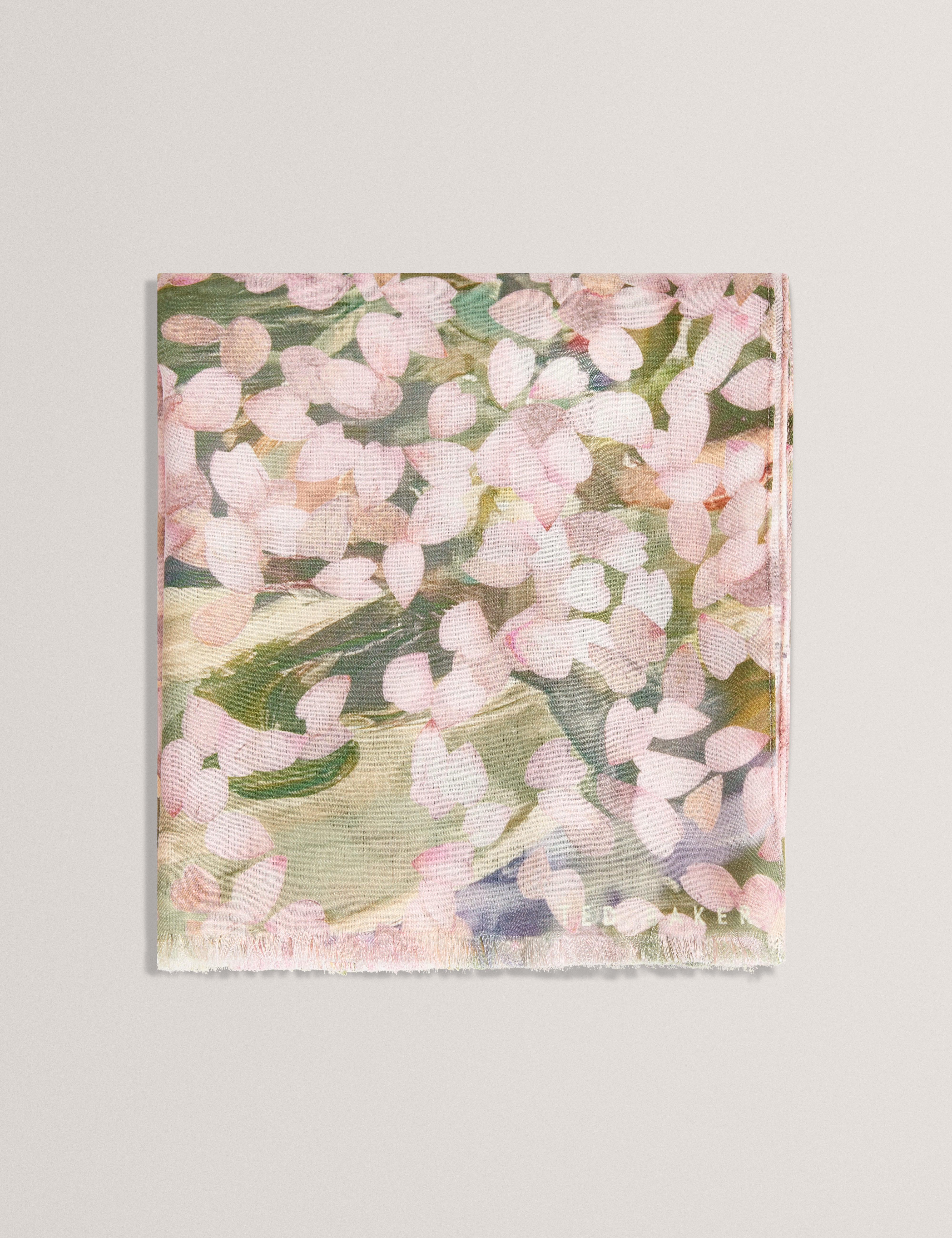 Orlaae Floral Print Woven Scarf Pink