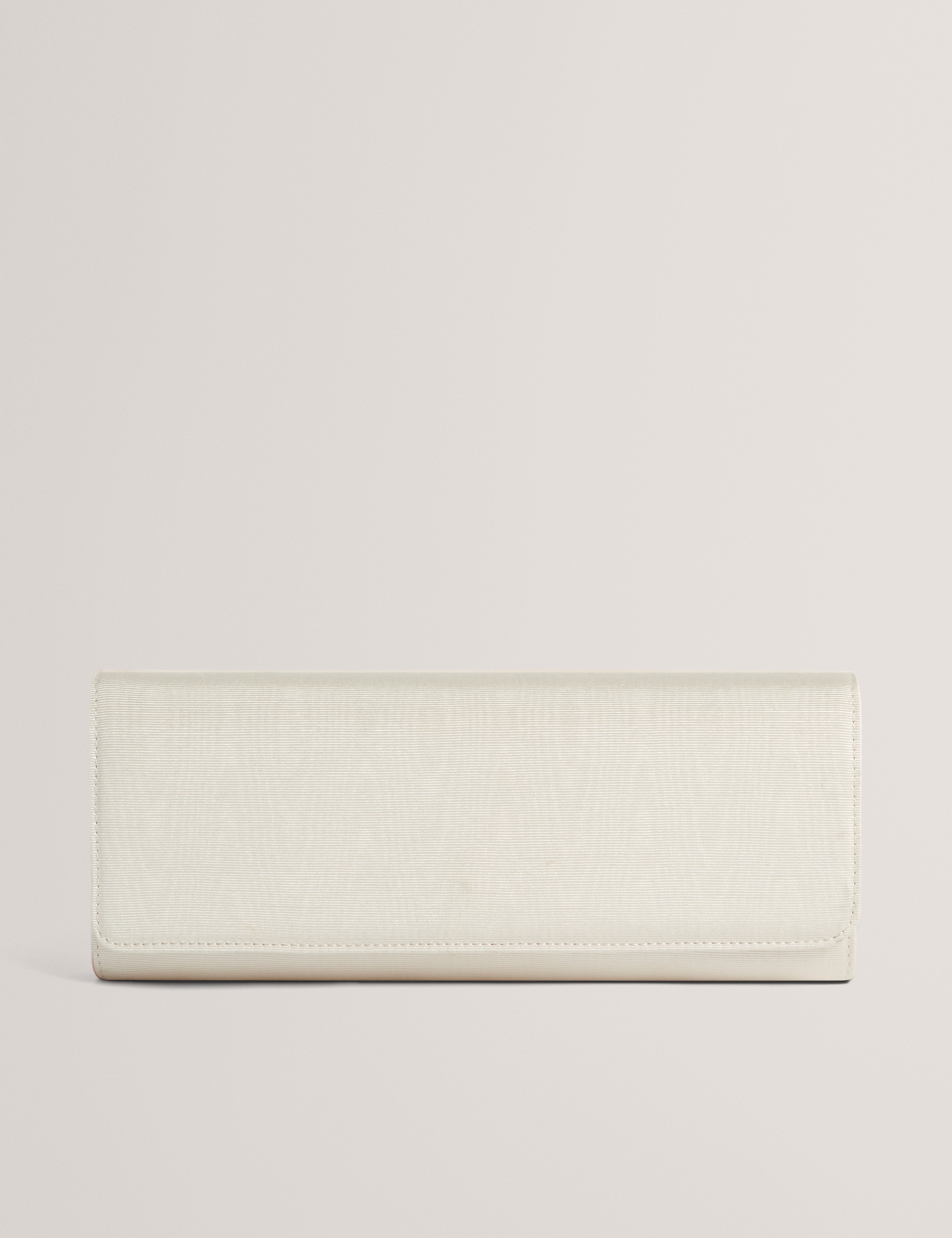 Maliisa Moire Baguette Clutch Bag Ivory