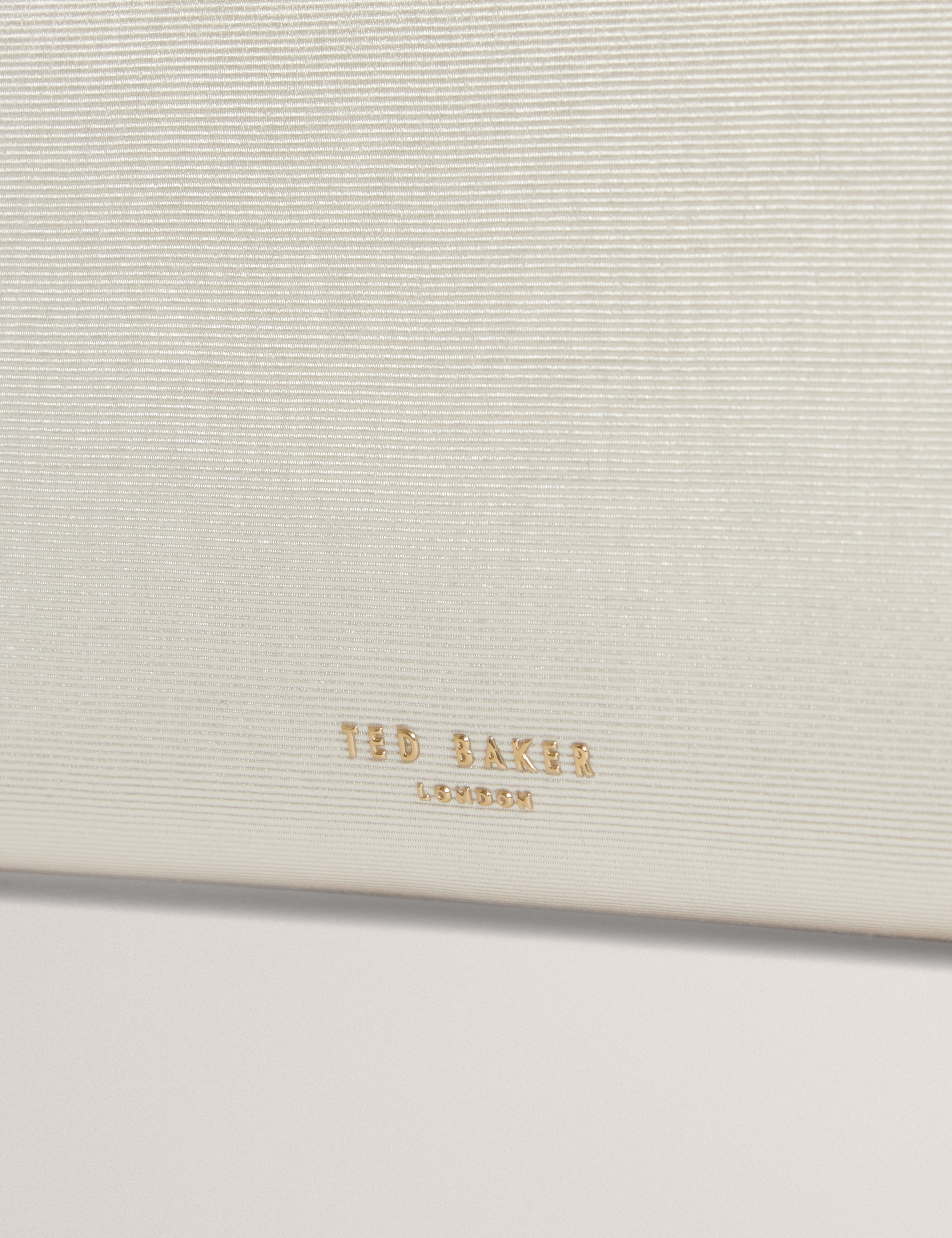 Maliisa Moire Baguette Clutch Bag Ivory