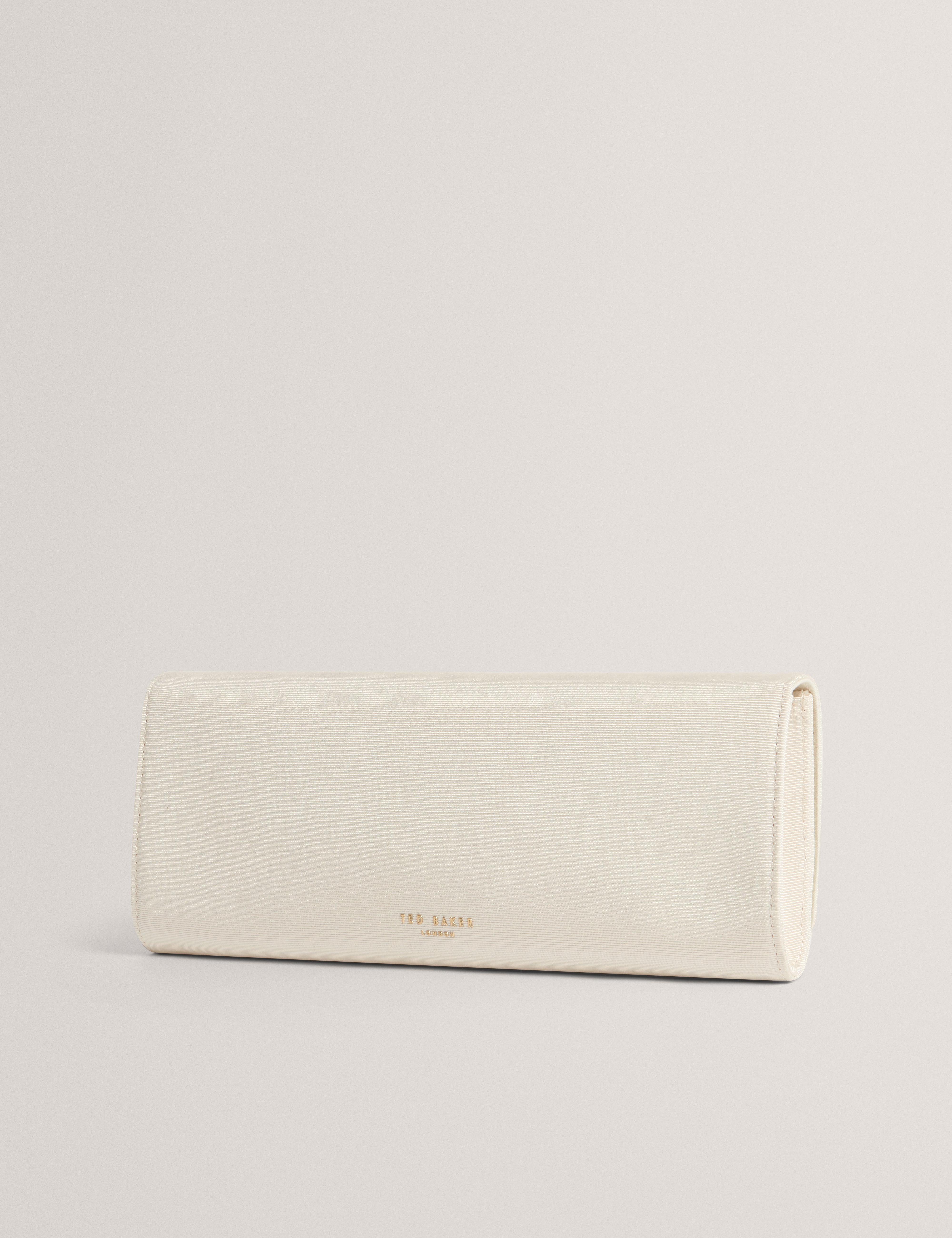 Maliisa Moire Baguette Clutch Bag Ivory