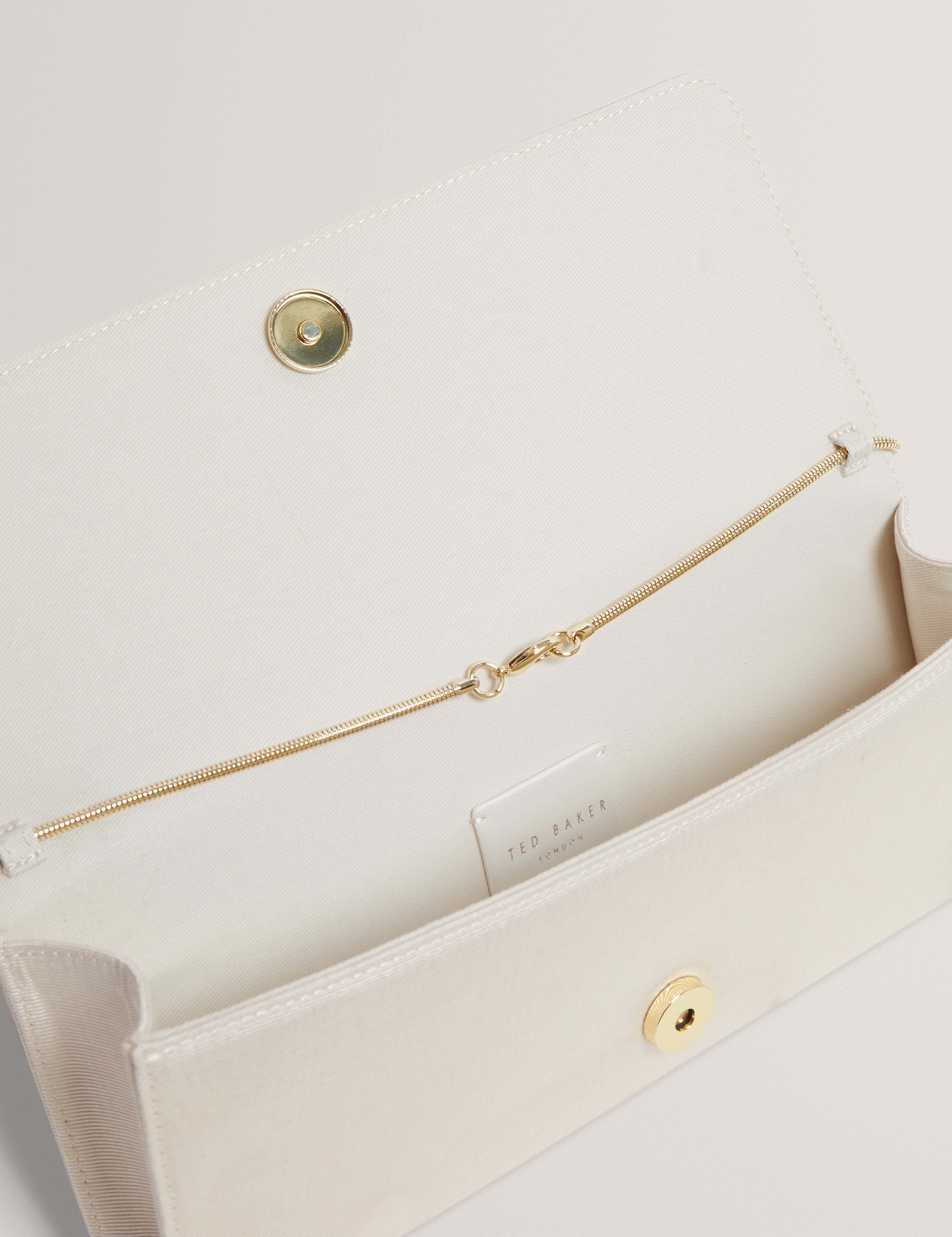 Maliisa Moire Baguette Clutch Bag Ivory