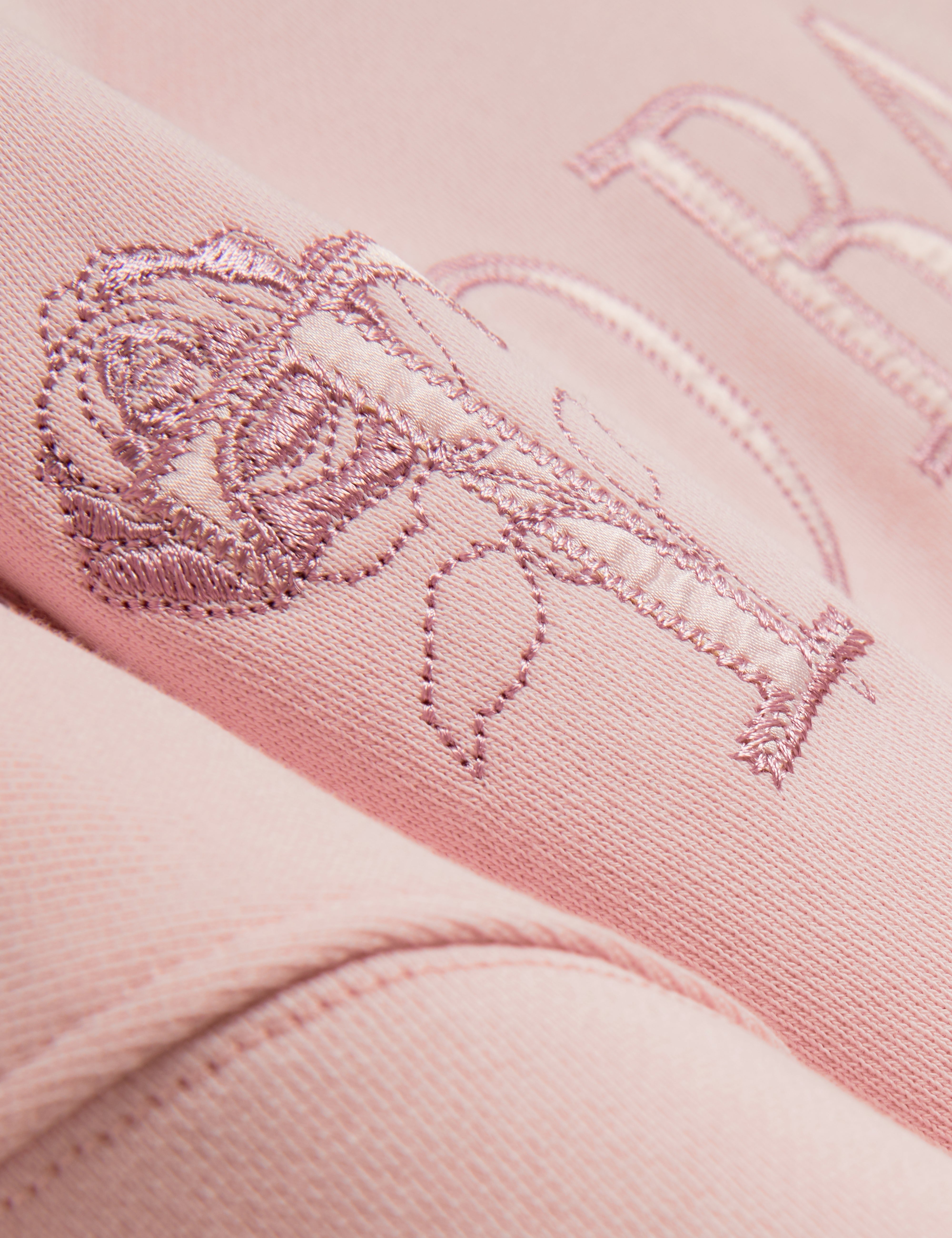 Tanlie Branded Embroidery Sweatshirt Pink