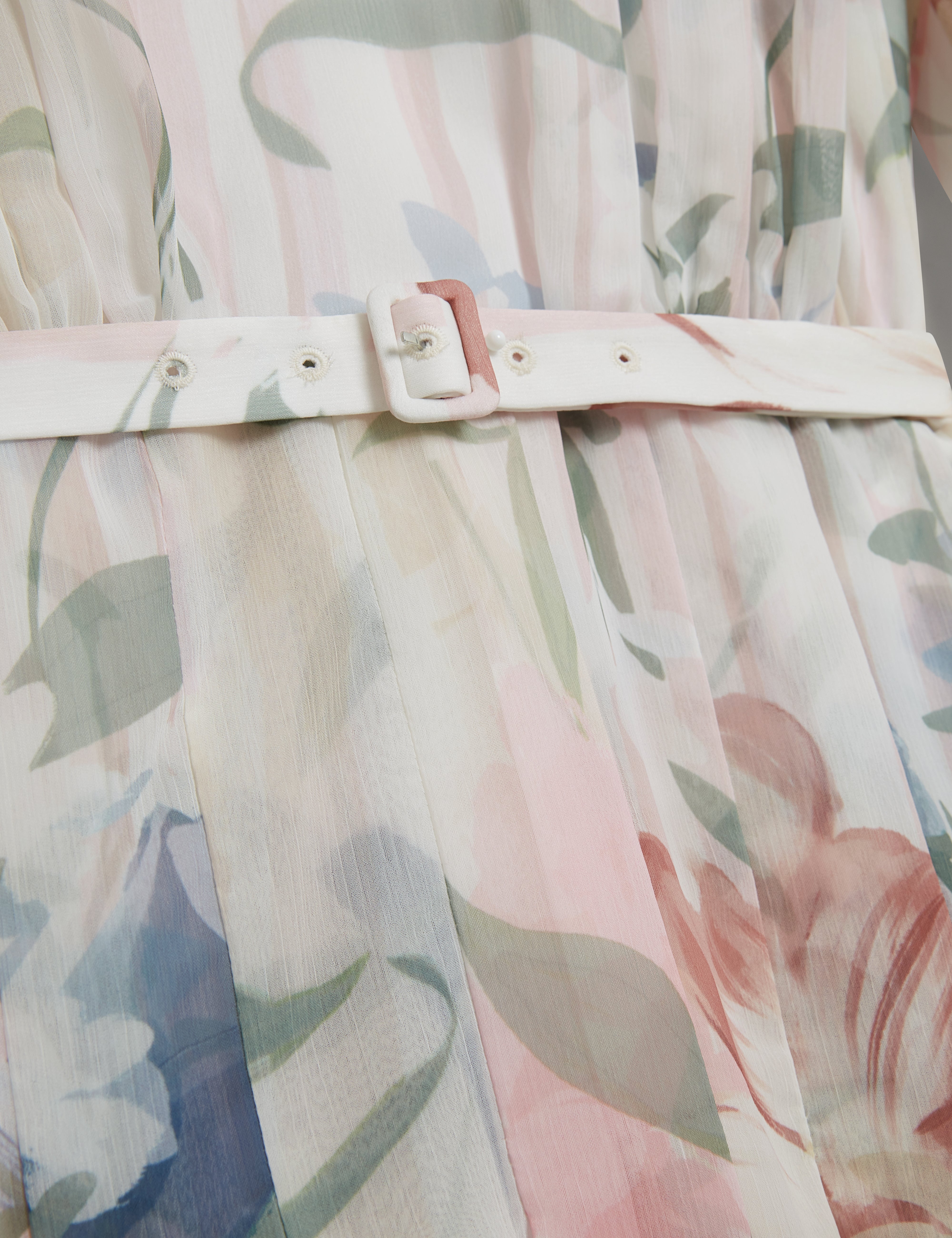 Malmia Pleated Mini Printed Dress Pink