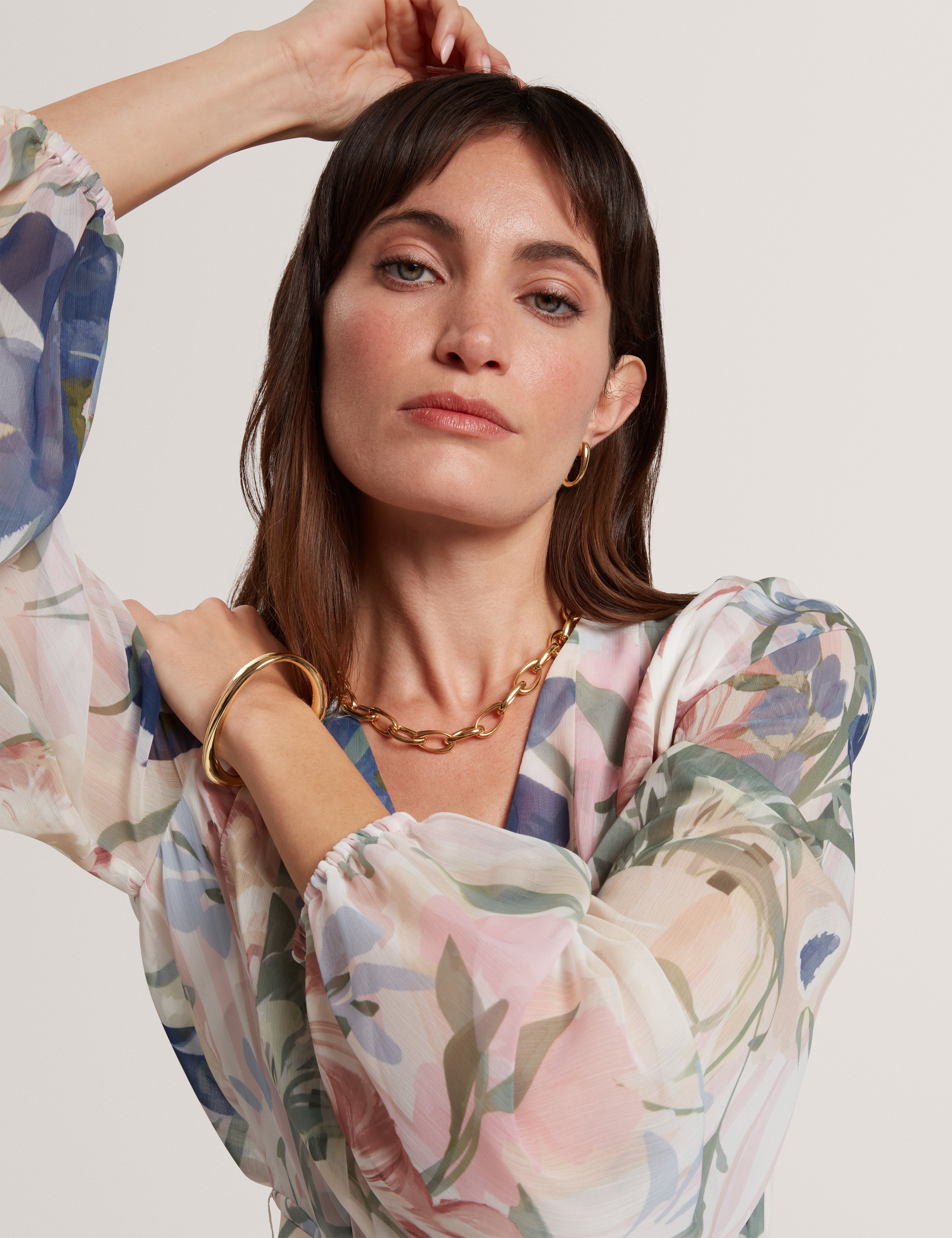 Malmia Pleated Mini Printed Dress Pink